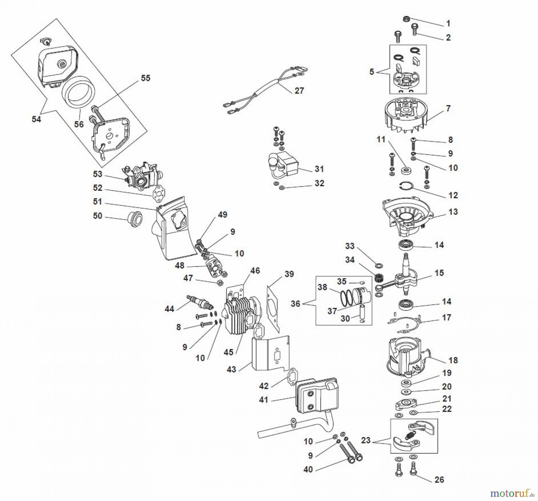  Global Garden Products GGP Heckenscheren Benzin 2017 HTJ 550 Engine