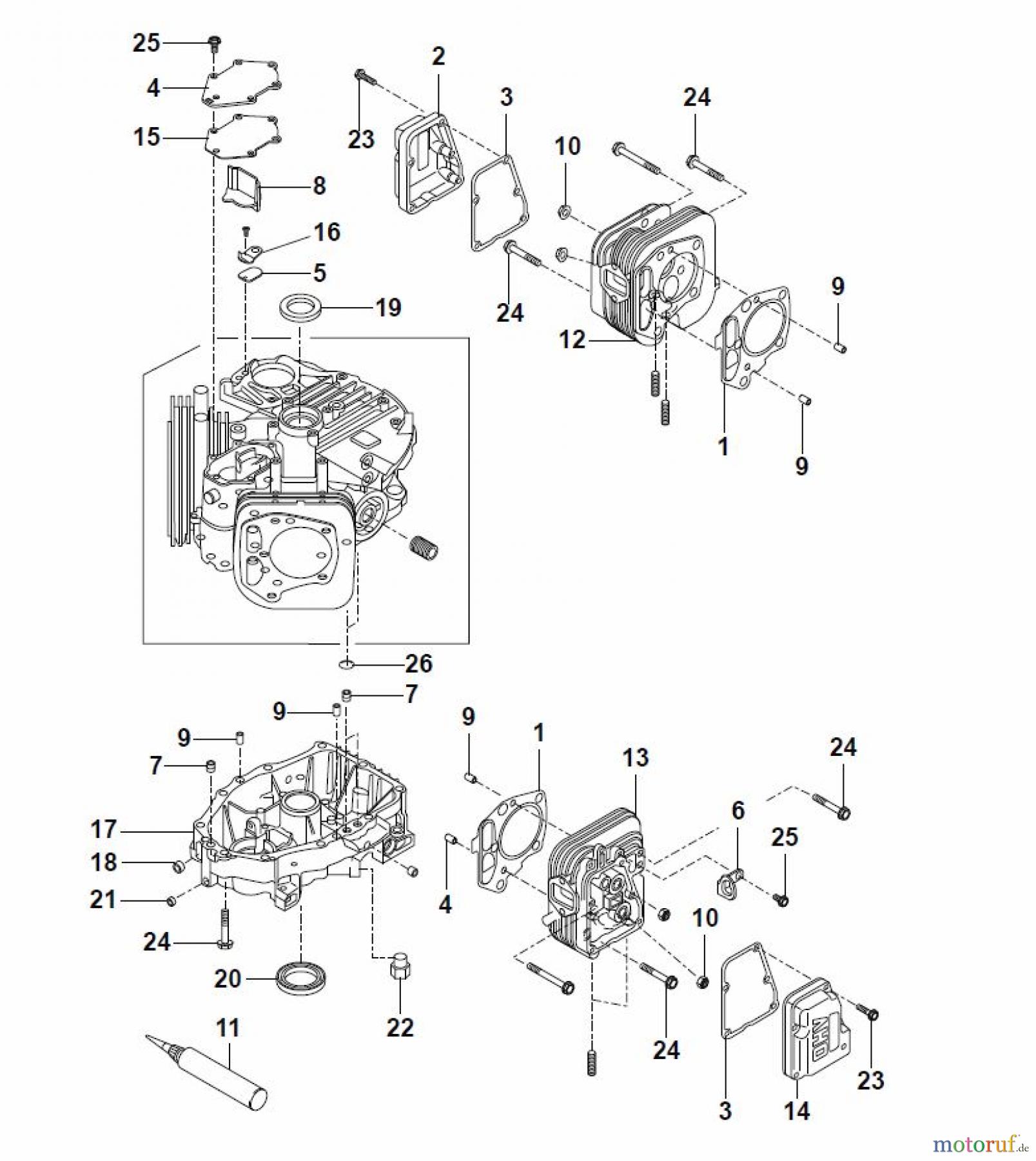  Global Garden Products GGP Motoren 2017 FS481V-AS58 Kawasaki Cylinder/Crankcase