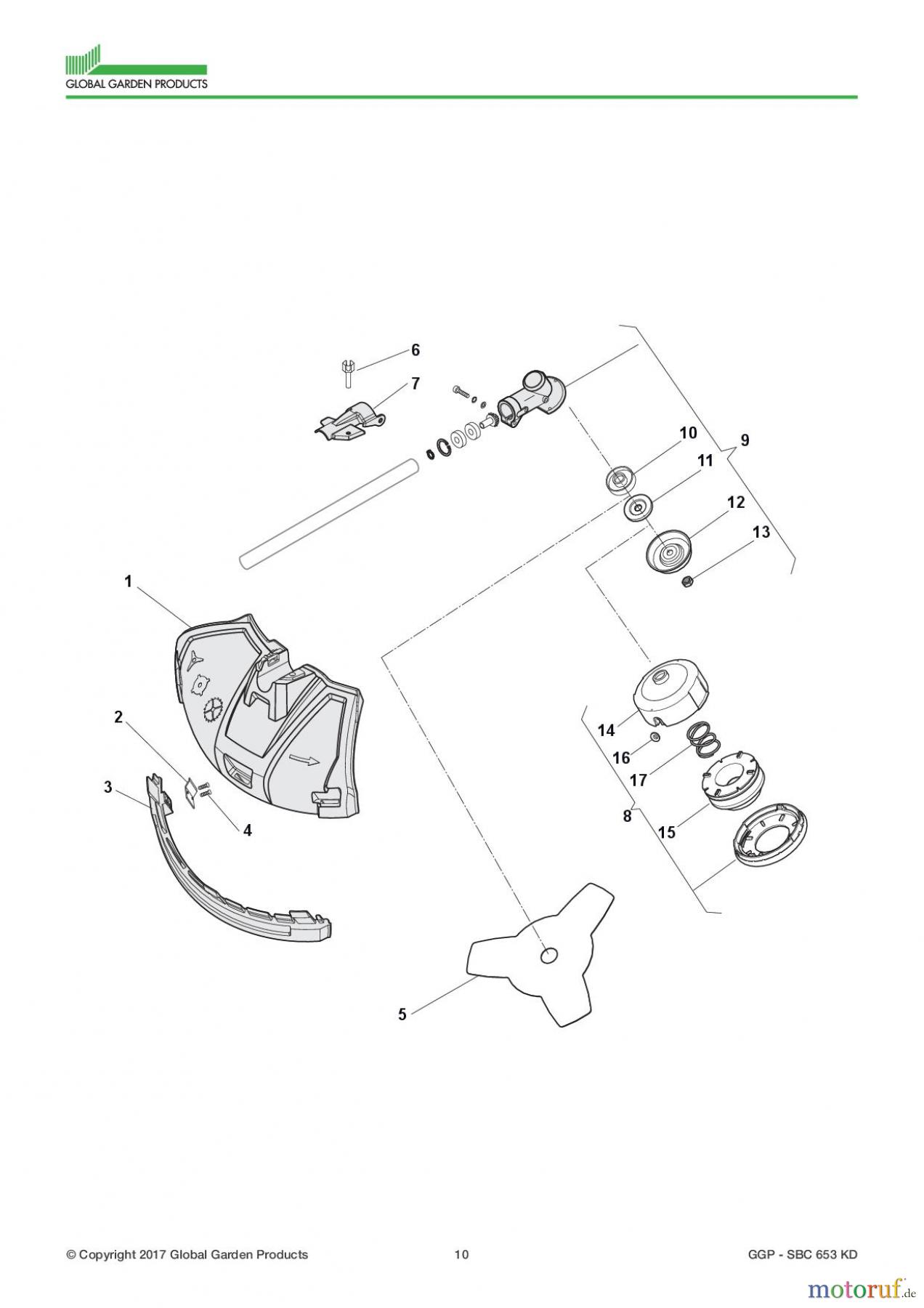 Global Garden Products GGP Motorsensen und Trimmer Benzin 2017 SBC 653 KD Gear case