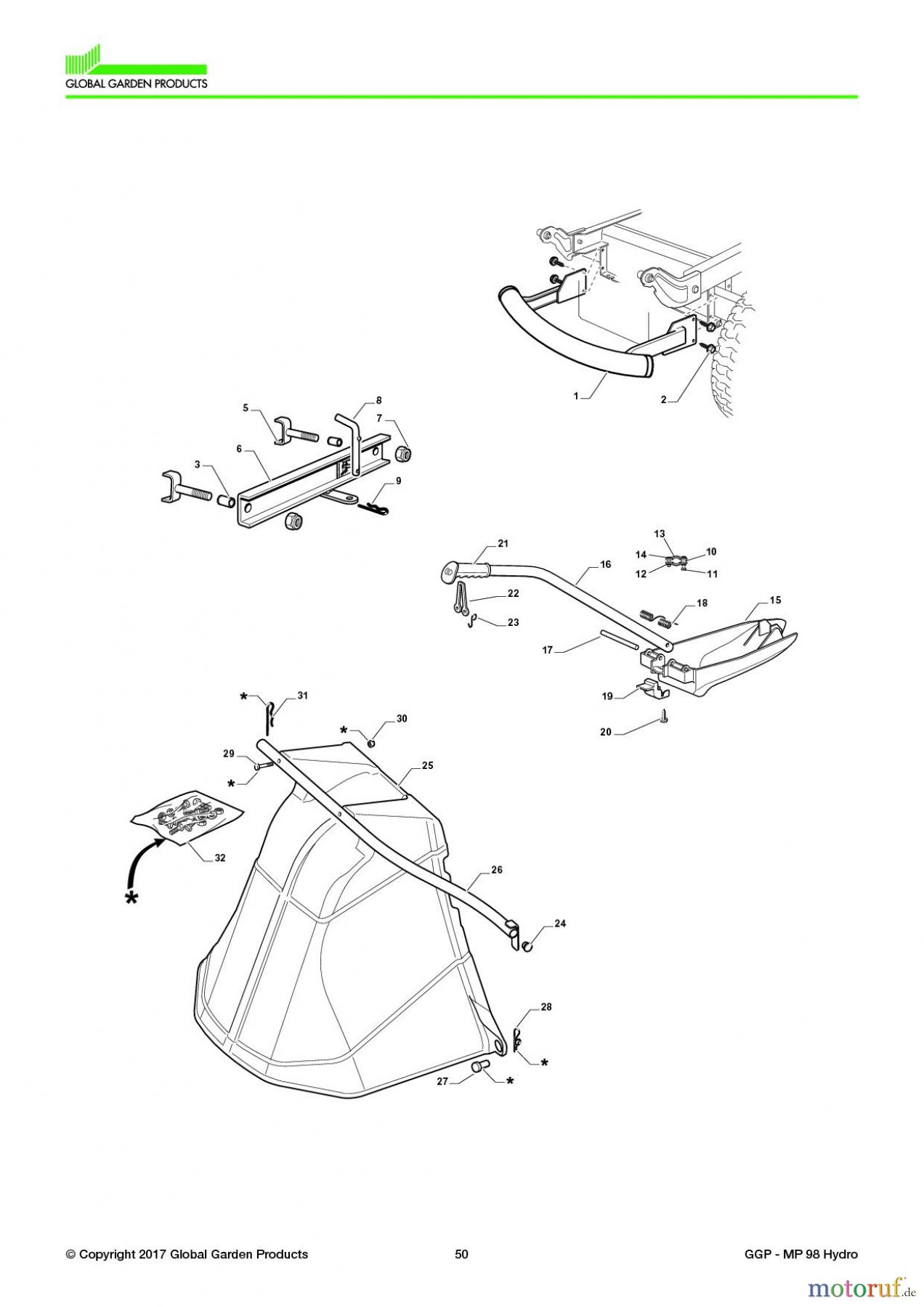 Global Garden Products GGP Aufsitzmäher Sammler Collecting 98cm 2017 MP 98 Hydro Optionals On Request
