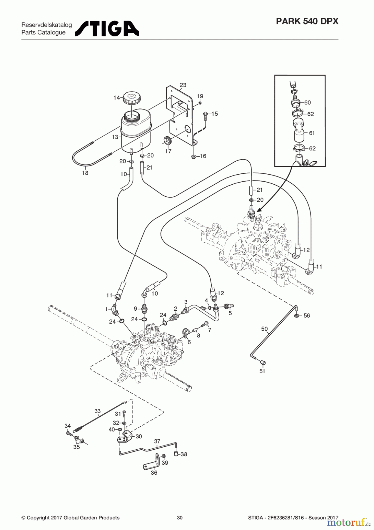 Stiga Frontmäher Baujahr 2017 Park Consumer High 2017 Park 540 DPX 2F6236281/S16 - Season 2017 Transmission