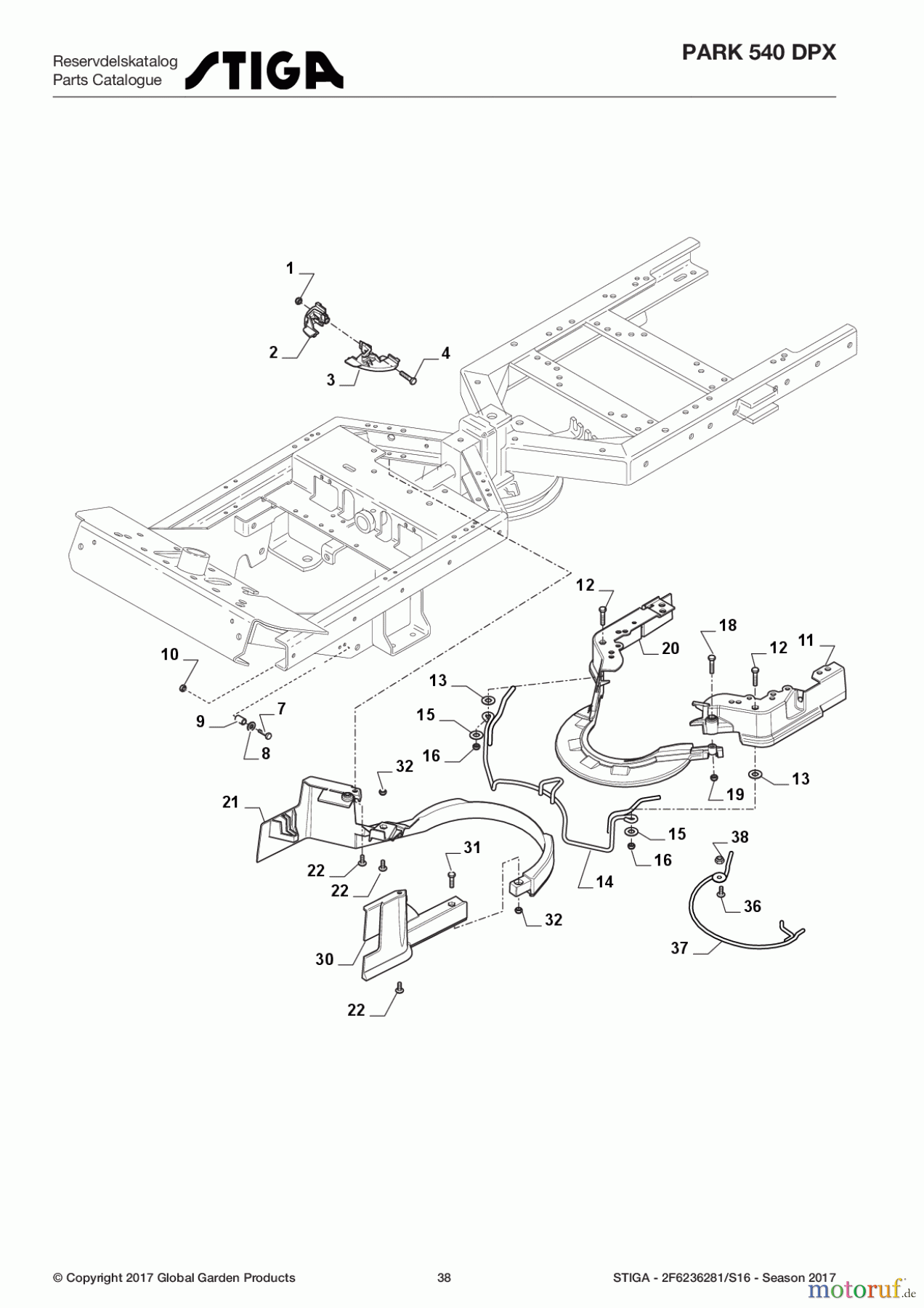 Stiga Frontmäher Baujahr 2017 Park Consumer High 2017 Park 540 DPX 2F6236281/S16 - Season 2017 Protection, Belt