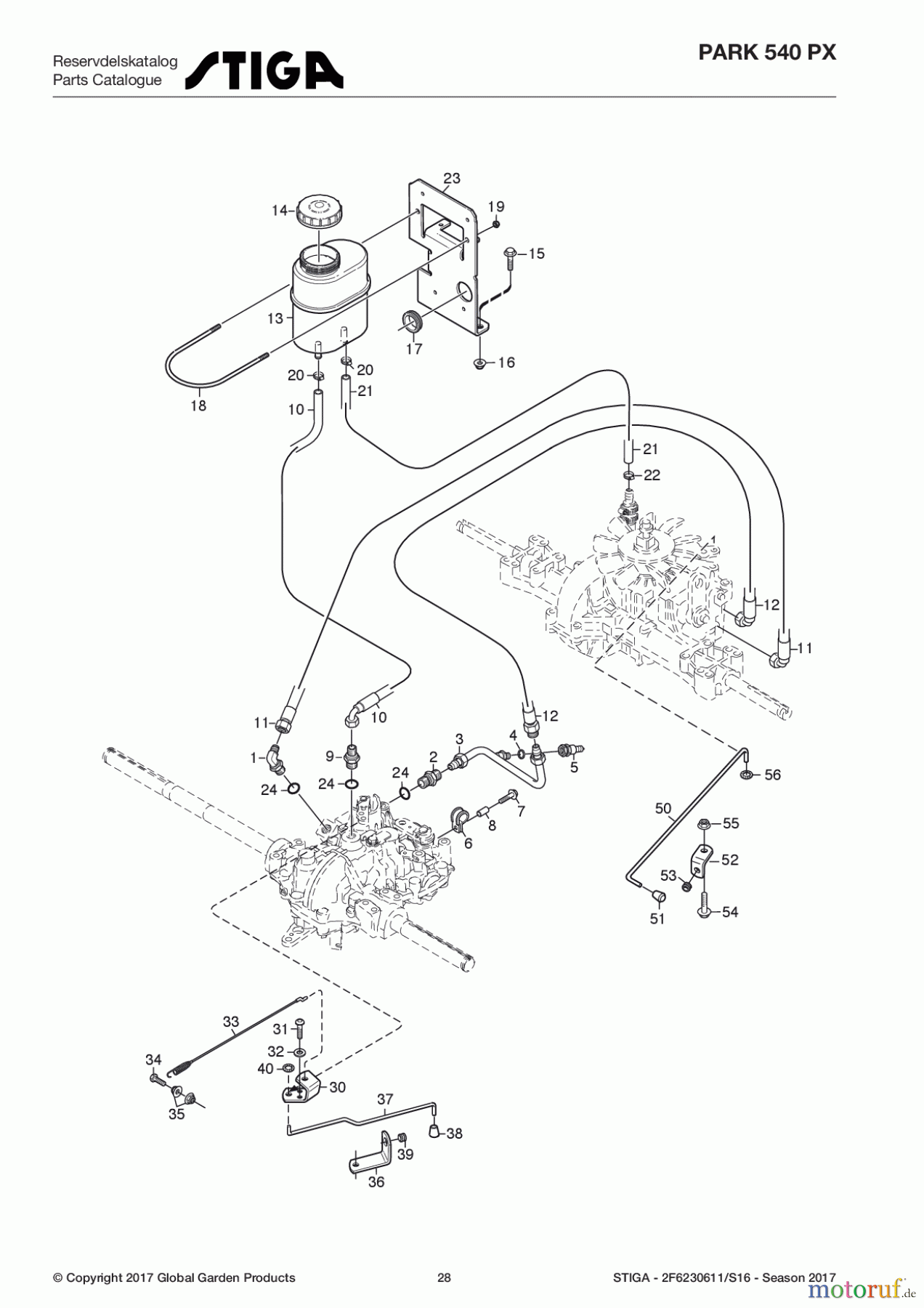  Stiga Frontmäher Baujahr 2017 Park Consumer High 2017 Park 540 PX 2F6230611/S16 - Season 2017 Transmission