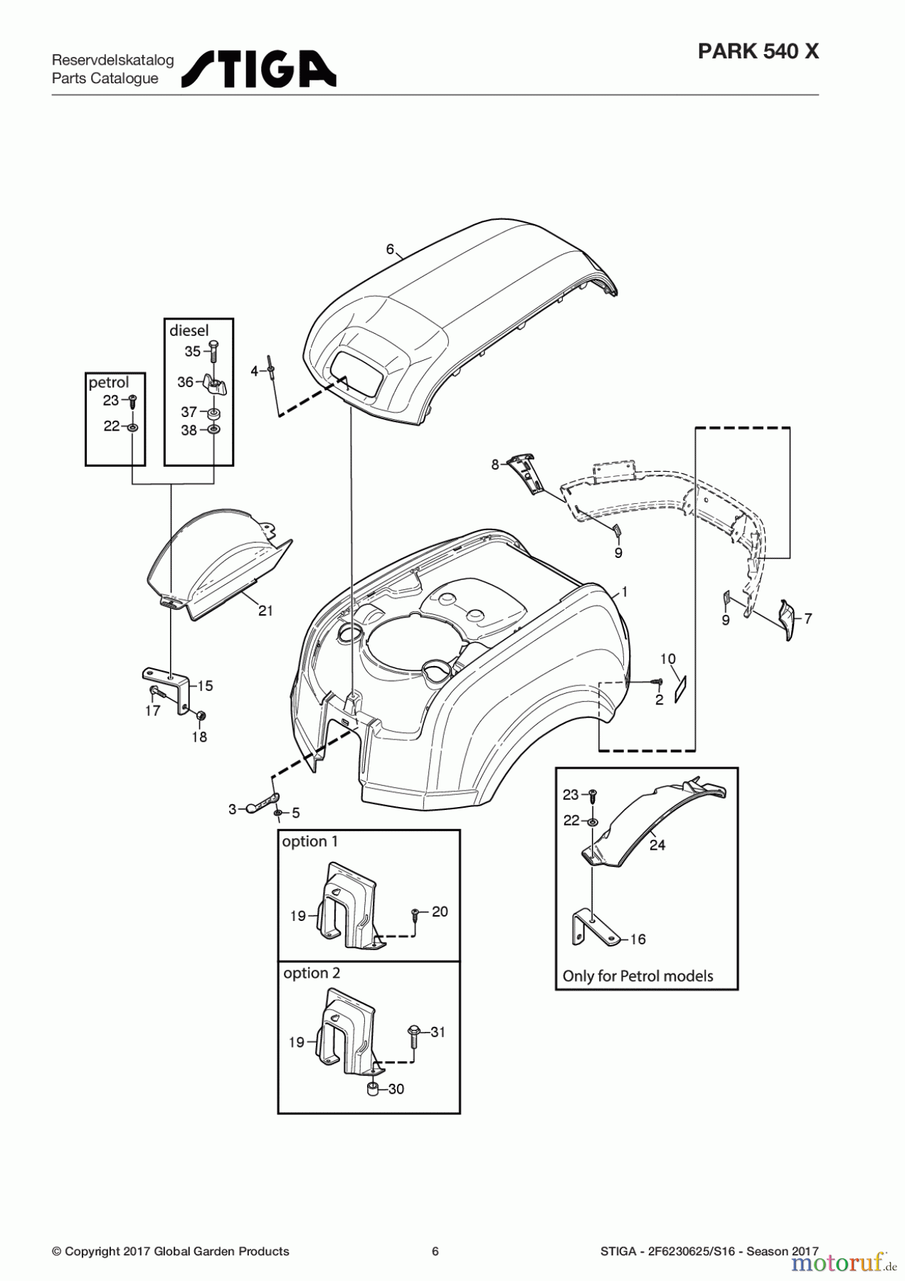 Stiga Frontmäher Baujahr 2017 Park Consumer High 2017 Park 540 X 2F6230625/S16 - Season 2017 Body works