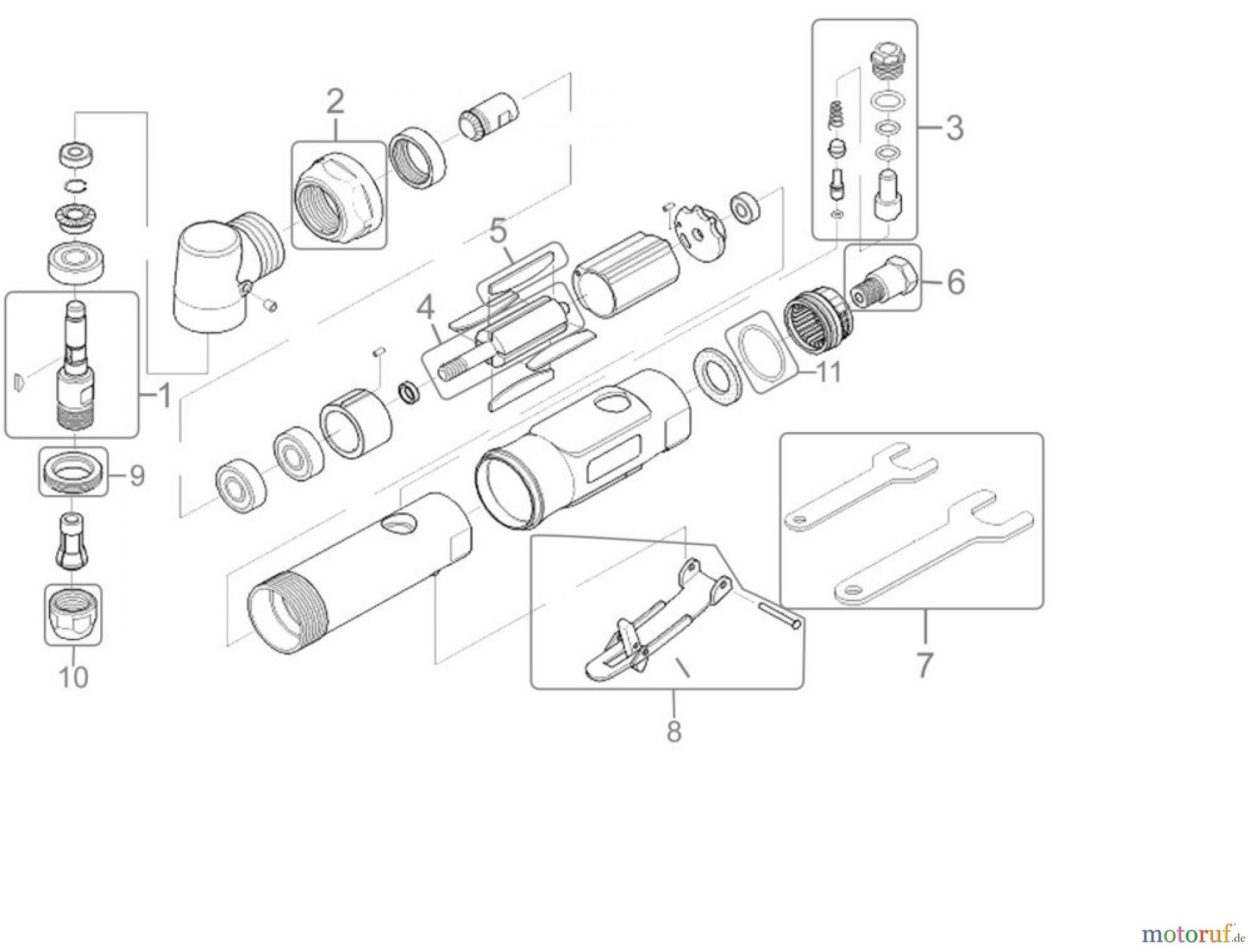 Güde Drucklufttechnik Druckluftwerkzeuge Schleifer und Bohrer DL-WINKELSTABSCHLEIFER 20000 PRO - 75165 FSL75165-01