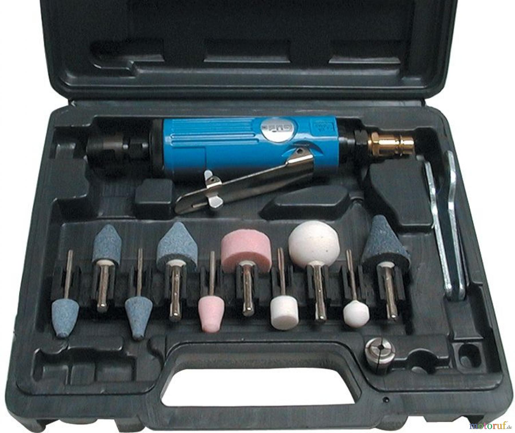  Güde Drucklufttechnik Druckluftwerkzeuge Sets DL-EINHANDSTABSCHLEIFER-SET 15TLG - 40032