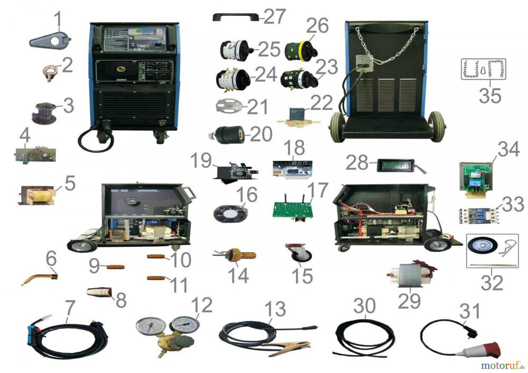 Güde Schweißtechnik Schweißgeräte Schutzgasschweißen ab 150 A SCHUTZGASSCHWEISSGER. MIG190KOMBI - 20039 FSL20039-01