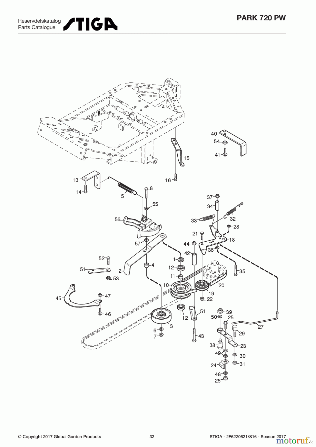 Stiga Frontmäher Baujahr 2017 Park Consumer High 2017 Park 720 PW 2F6220621/S16 - Season 2017 Power Take-Off