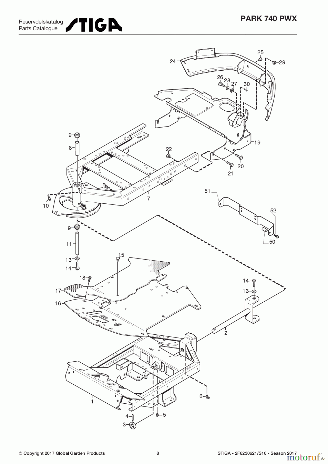 Stiga Frontmäher Baujahr 2017 Park Consumer High 2017 Park 740 PWX 2F6230621/S16 - Season 2017 Frame
