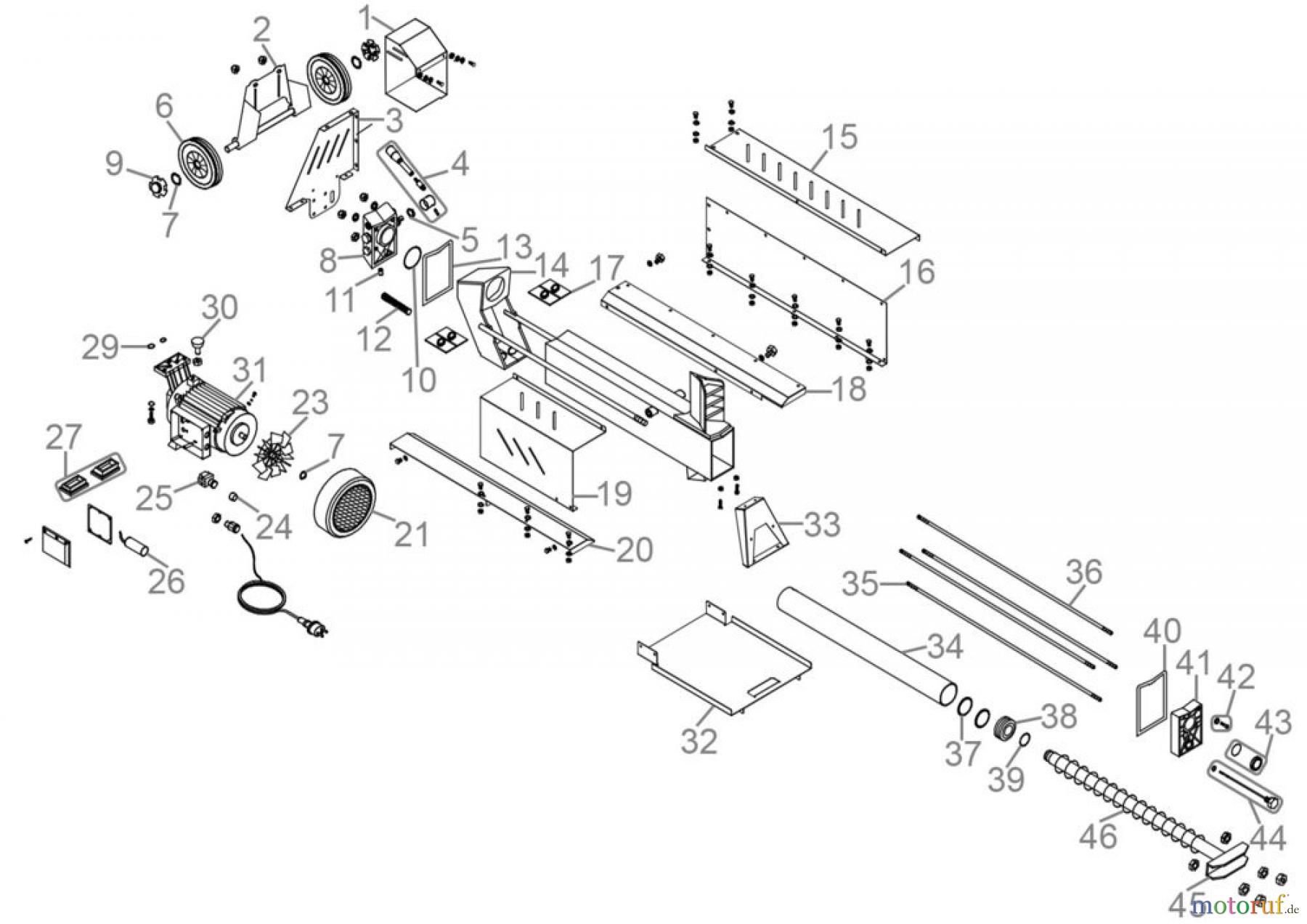 Güde Brennholzbearbeitung Holzspalter bis 7 t Spaltdruck HOLZSPALTER GHS 500/6,5TE - 02048 FSL02048-01 Seite 1