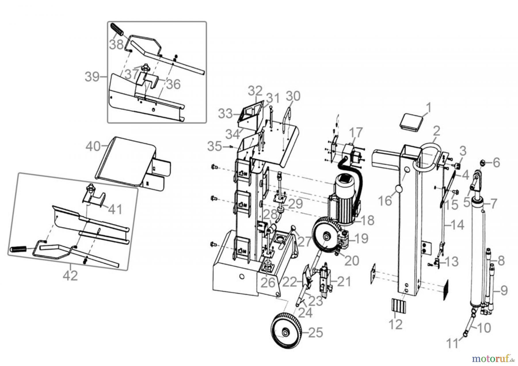 Güde Brennholzbearbeitung Holzspalter 8 bis 10 t Spaltdruck HOLZSPALTER BASIC 8T/DTB - 02026 FSL02026-01