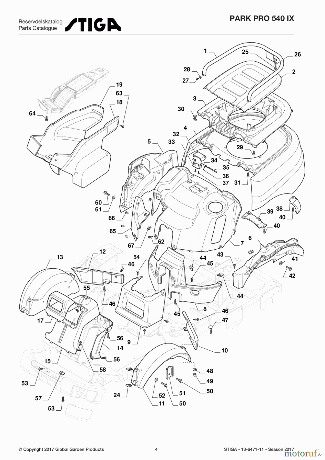 Stiga Frontmäher Baujahr 2017 Park Pro 2017 Park Pro 540 IX 13-6471-11 - Season 2017 Body