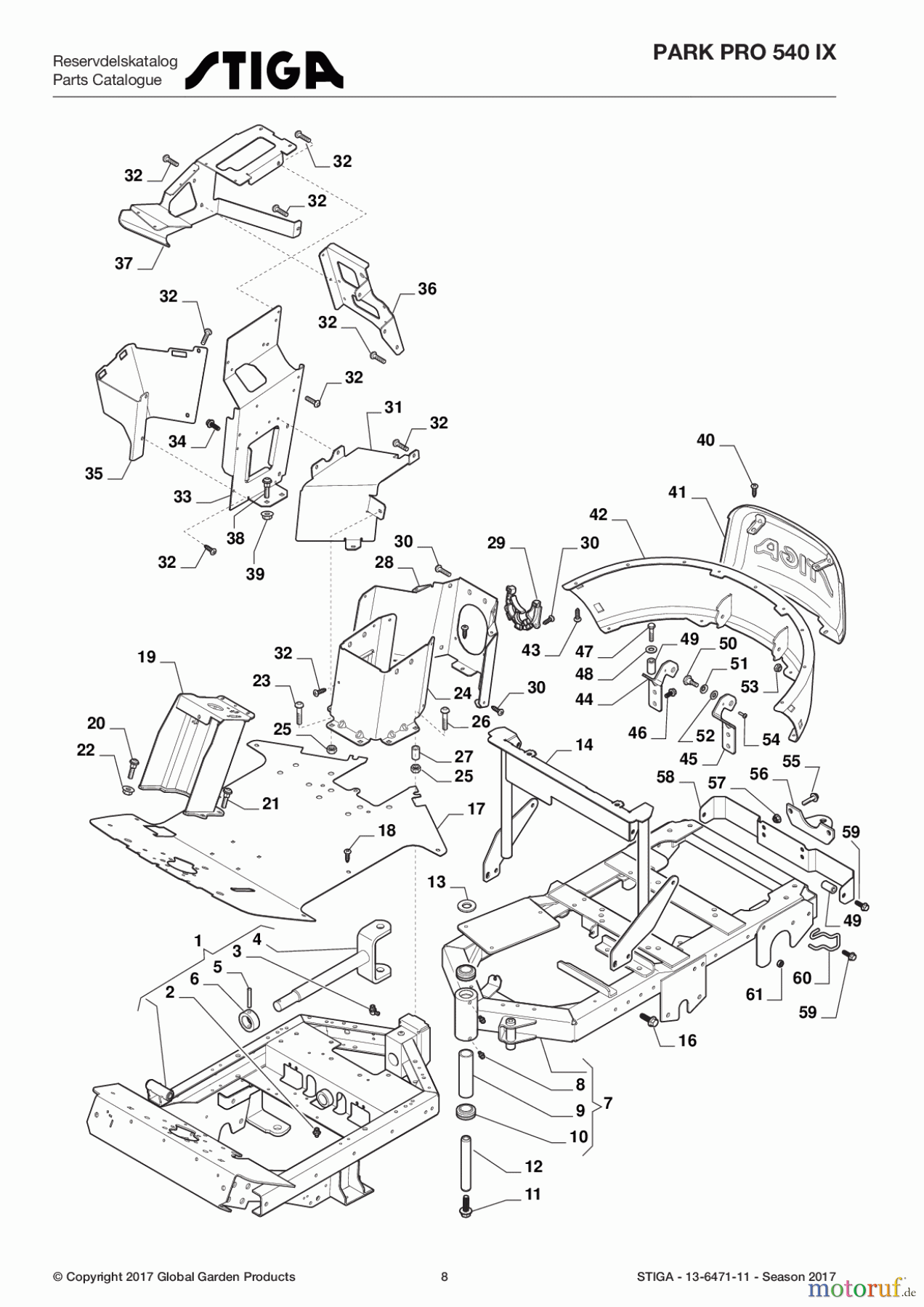 Stiga Frontmäher Baujahr 2017 Park Pro 2017 Park Pro 540 IX 13-6471-11 - Season 2017 Frame