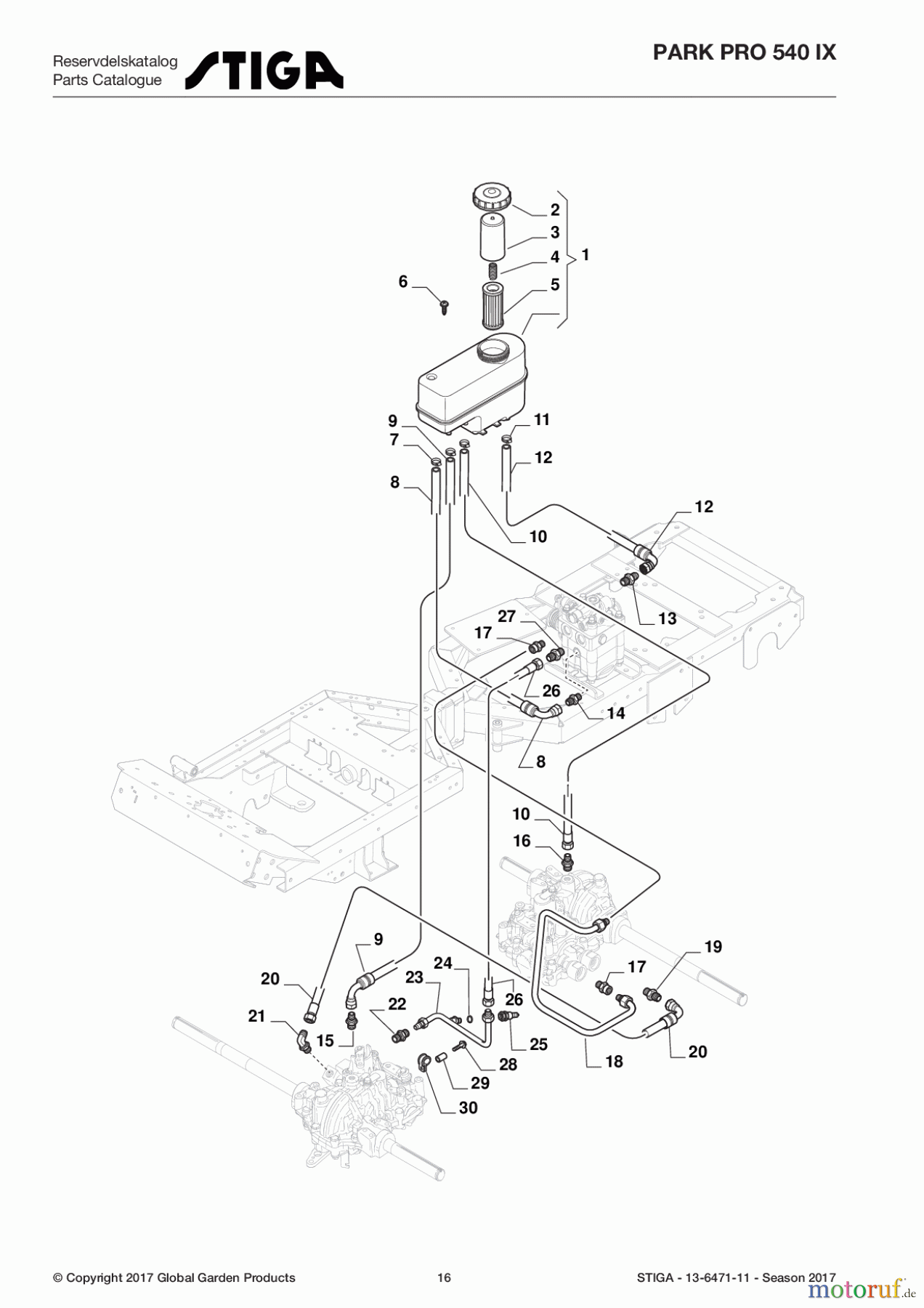 Stiga Frontmäher Baujahr 2017 Park Pro 2017 Park Pro 540 IX 13-6471-11 - Season 2017 Transmission (Hydraulic Parts)
