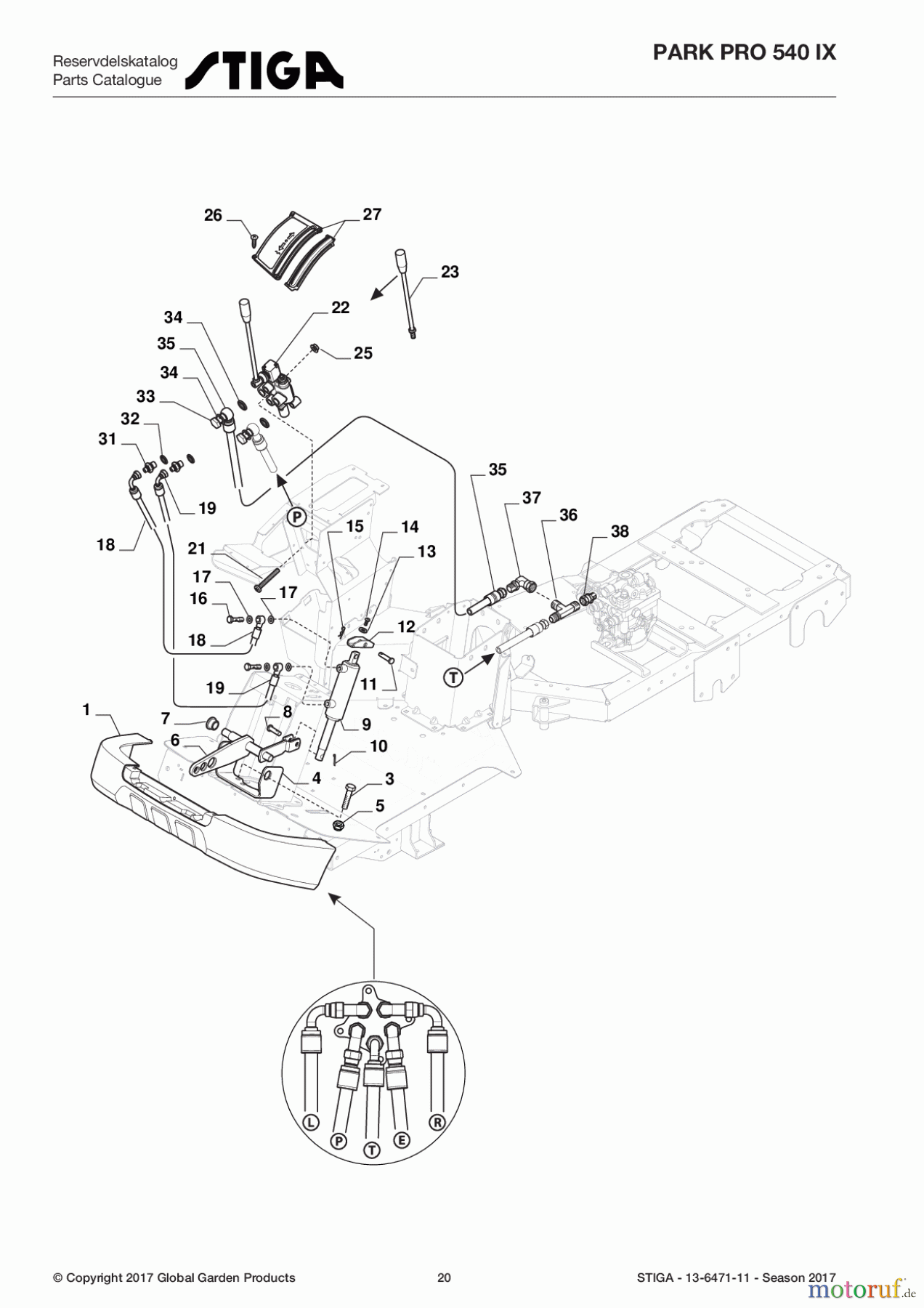 Stiga Frontmäher Baujahr 2017 Park Pro 2017 Park Pro 540 IX 13-6471-11 - Season 2017 Hydraulic Lift