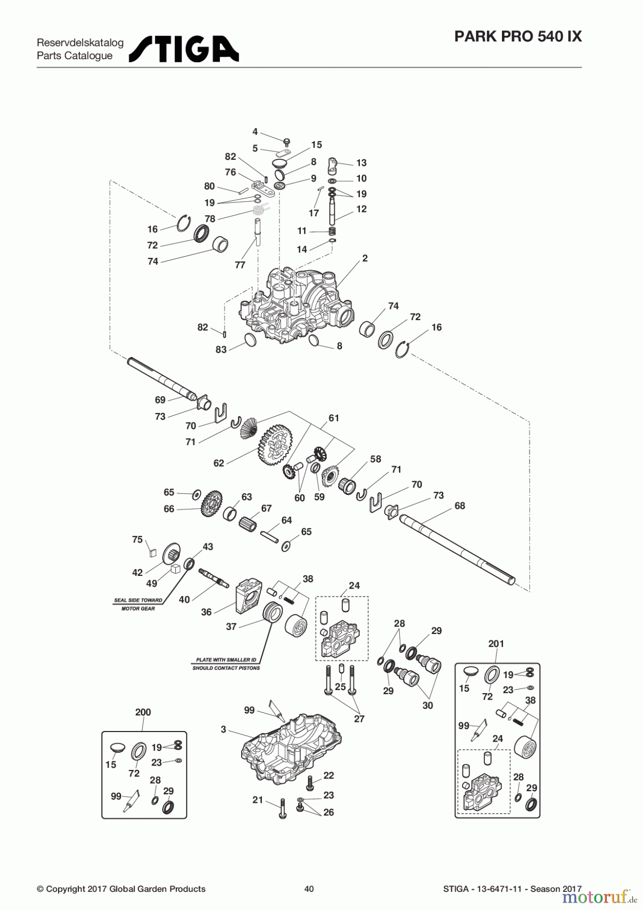 Stiga Frontmäher Baujahr 2017 Park Pro 2017 Park Pro 540 IX 13-6471-11 - Season 2017 Transmission