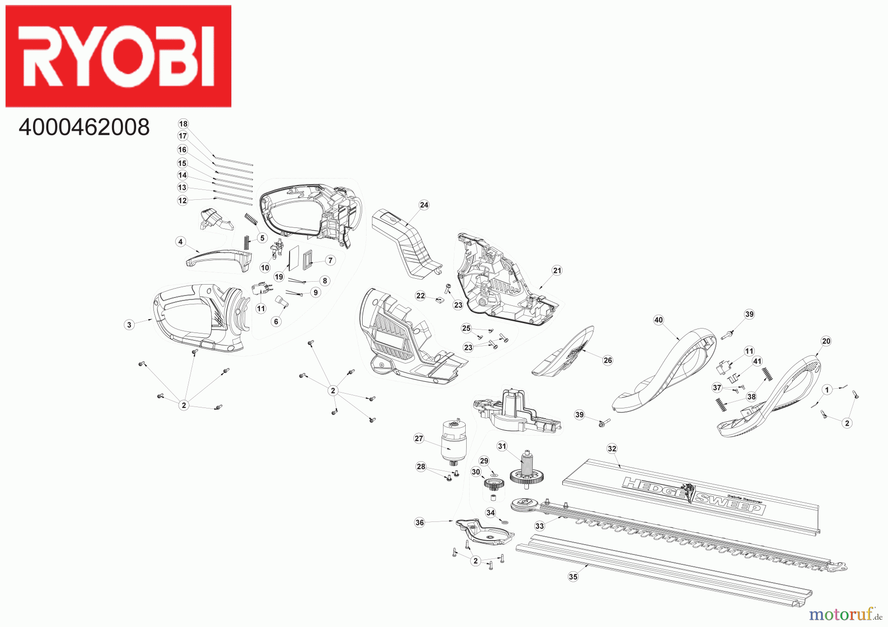 Ryobi Heckenscheren Akku RHT1851R25F Heckenschere RHT1851R25F Heckenschere