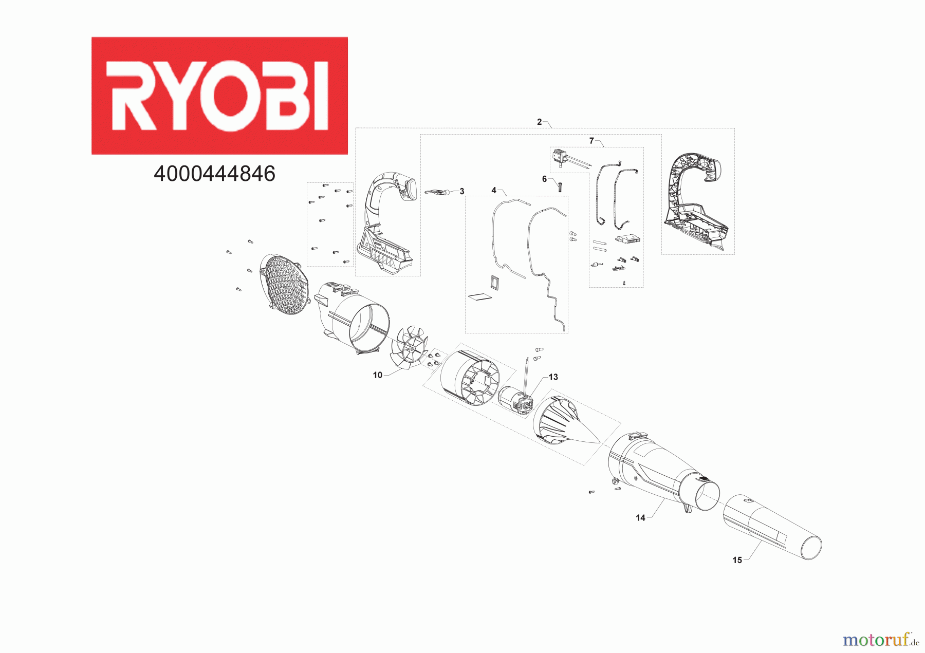 Ryobi Laubsauger und Laubbläser Blasgeräte RBL36JB 36 V Akku-Gebläse