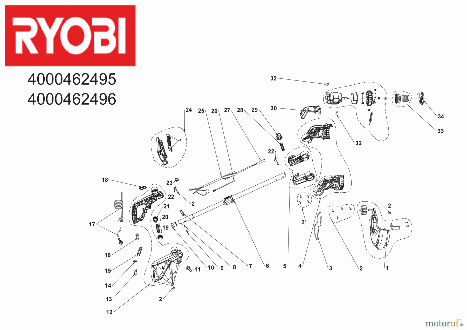  Ryobi Rasentrimmer Elektro RLT6130 600 W Elektro-Rasentrimmer 4000462496