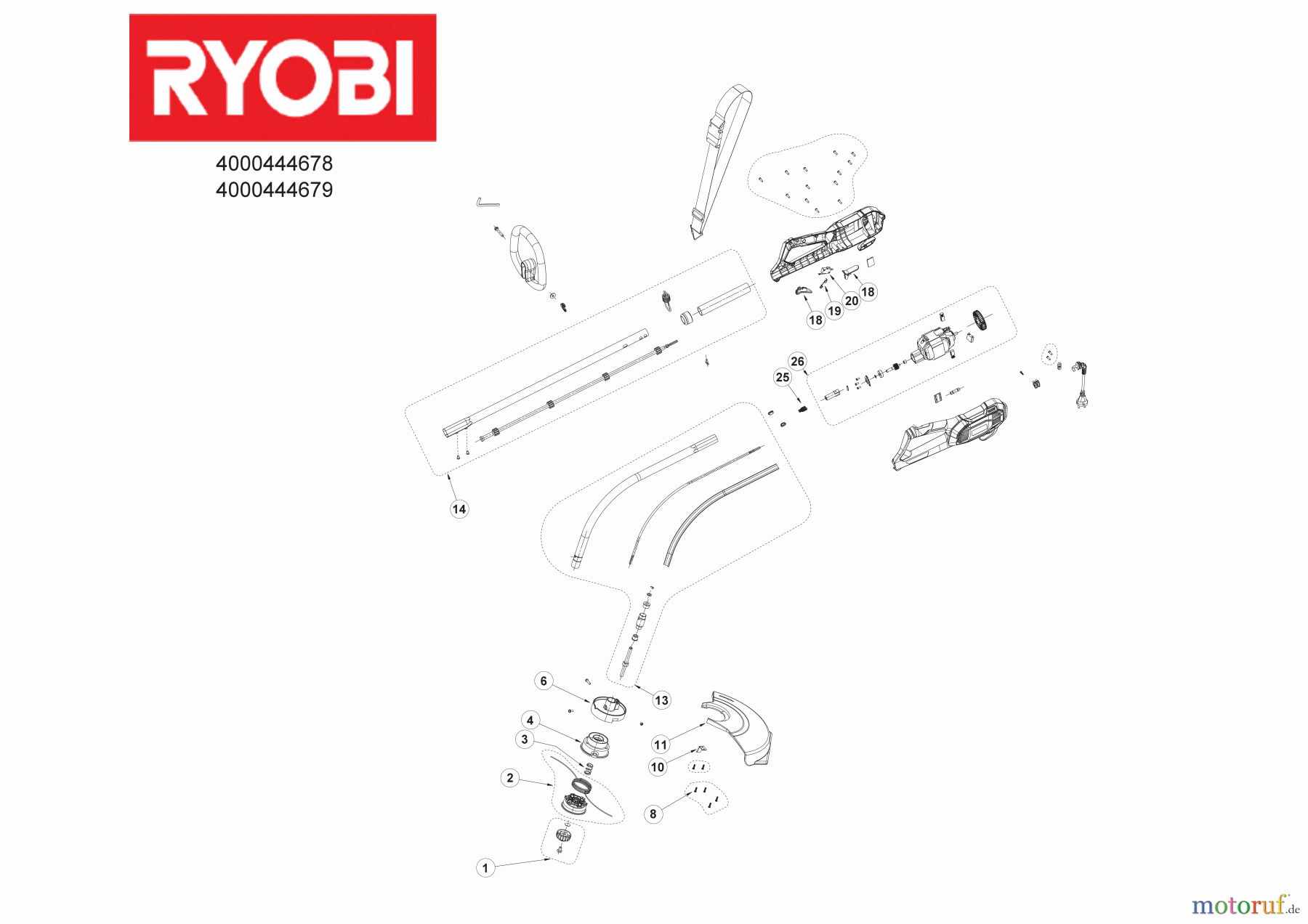 Ryobi Rasentrimmer Elektro RLT8038 800 W Elektro-Rasentrimmer 4000444678