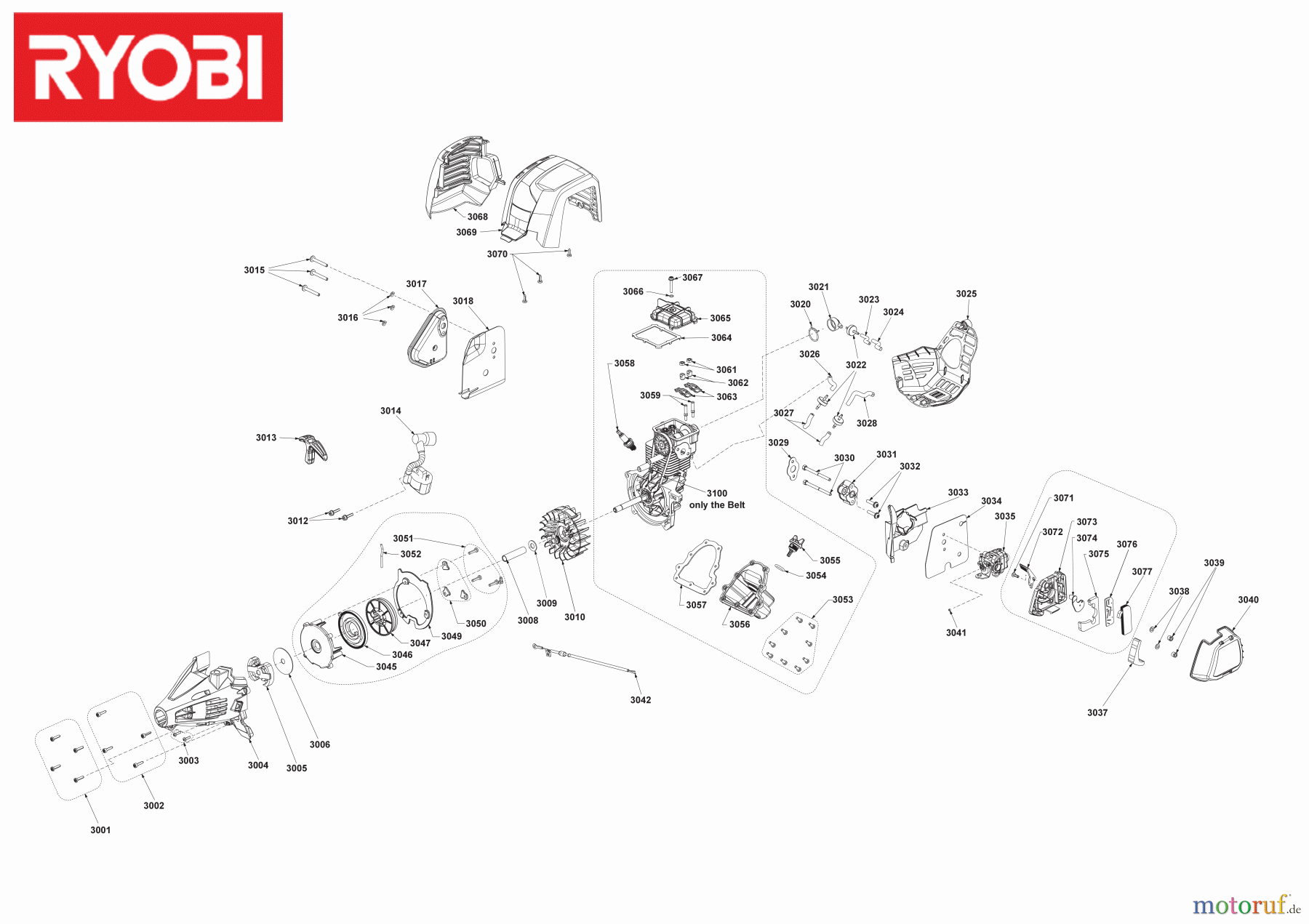 Ryobi Sensen Freischneider Benzin RBC430SESD 30 cm³ 4-Takt Motorsense mit Ergo-Handgriff 4000462074 Seite 3