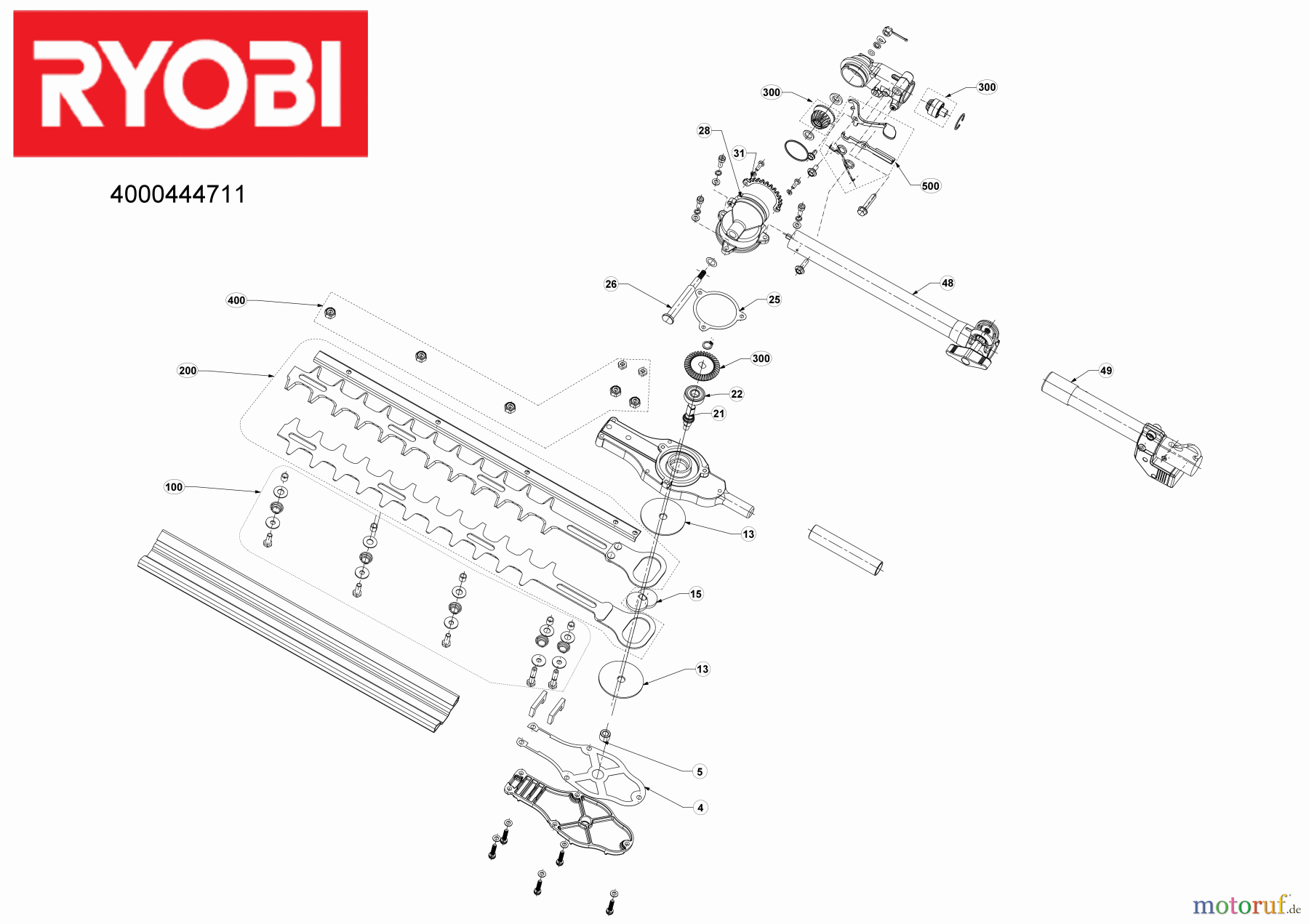 Ryobi Expand-it Anbauteile RXAHT01 Heckenschere mit Winkelverstellung 4000444711