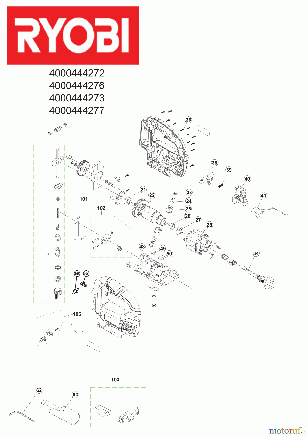 Ryobi Sägen Stichsägen RJS720-G 500 W Stichsäge Seite 1