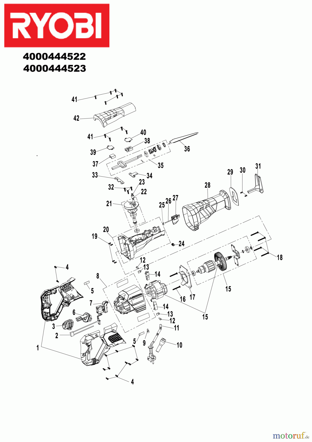  Ryobi Sägen Säbelsägen RRS1200-K 1200 W Säbelsäge