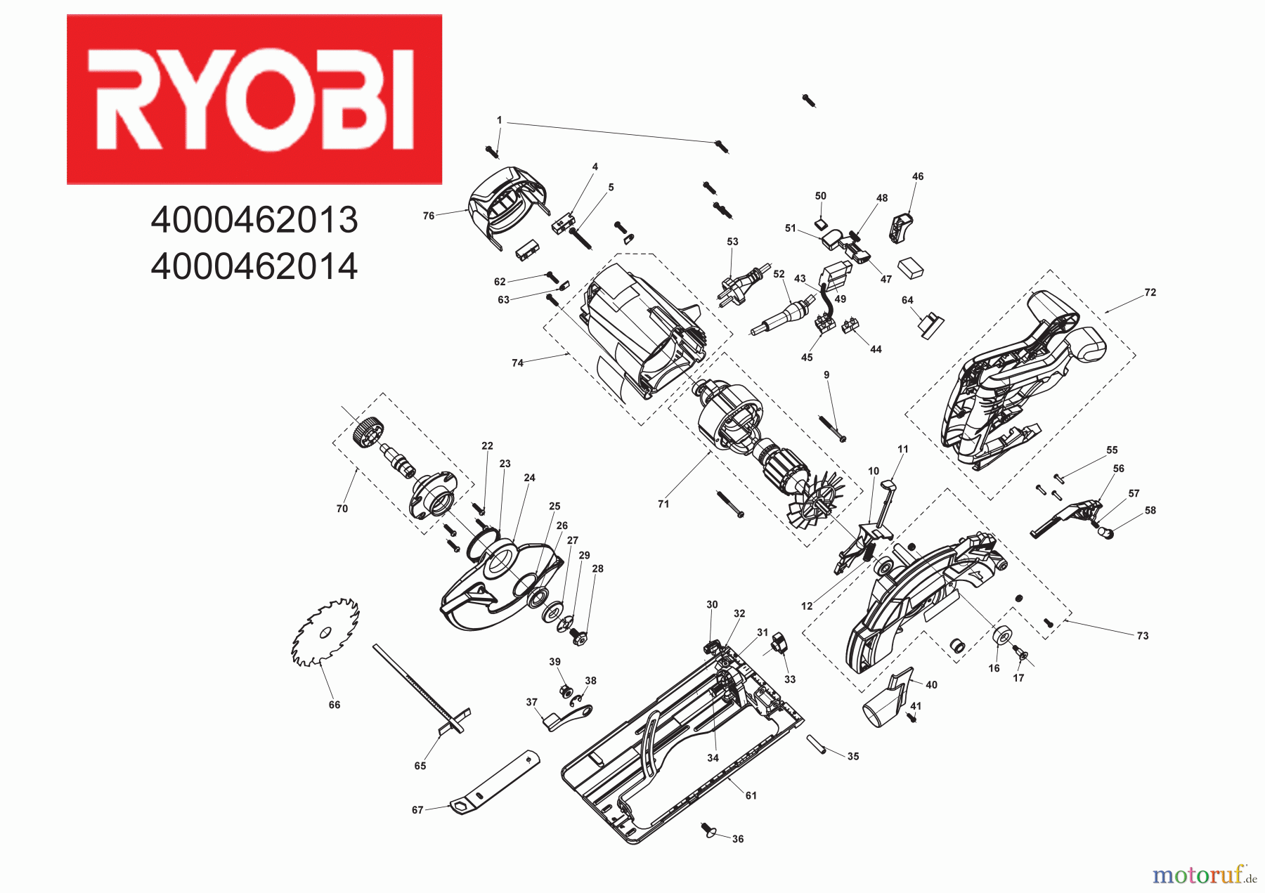 Ryobi Sägen Kreissägen RCS1600-K 1600 W Handkreissäge Seite 1