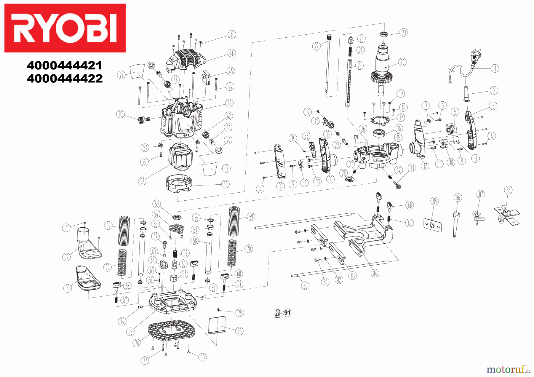 Ryobi Oberfräsen RRT1600-K 1600 W Oberfräse Seite 1