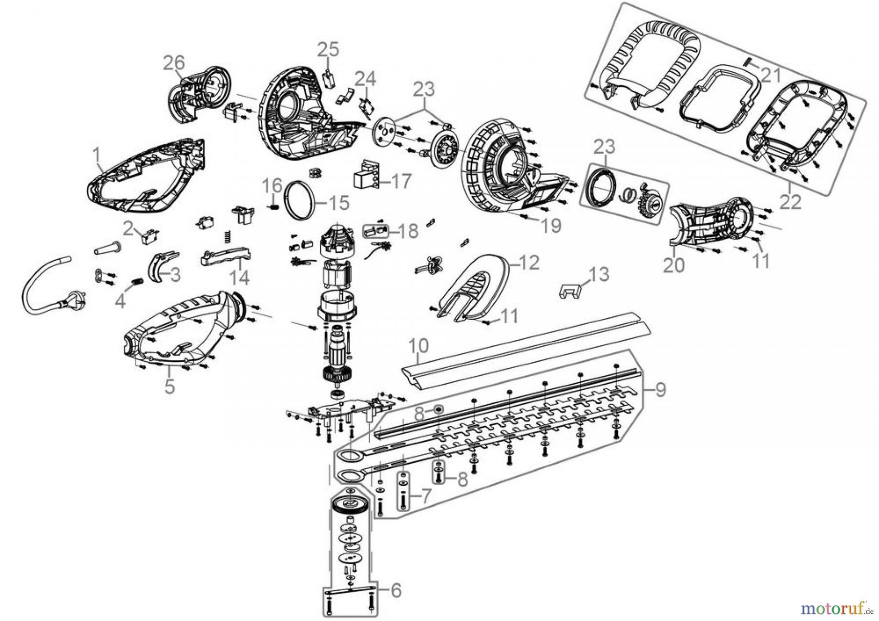  Güde Gartentechnik Heckenscheren Elektro-Heckenscheren HECKENSCHERE GHS 620 - 93996 FSL93996-01