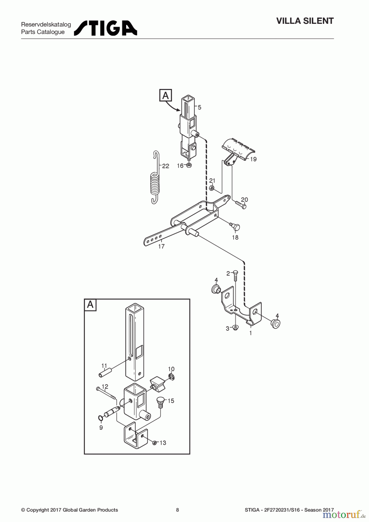  Stiga Frontmäher Baujahr 2017 Villa - Ready 2017 Villa SILENT 2F2720231/S16 - Season 2017 Pedal lift