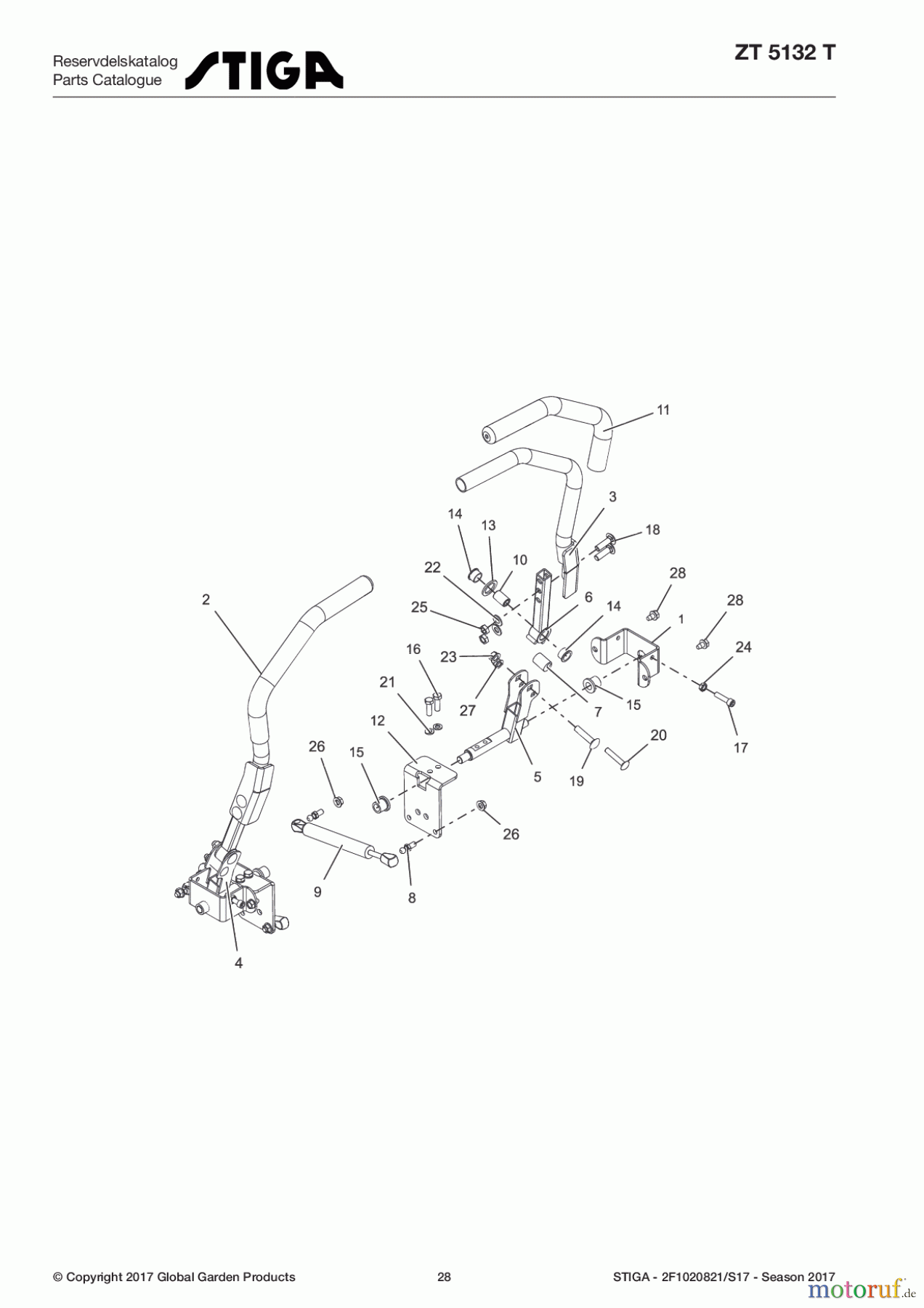  Stiga Frontmäher Baujahr 2017 Zero Turn Mowers 2017 ZT 5132 T 2F1020821/S17 - Season 2017 Controls