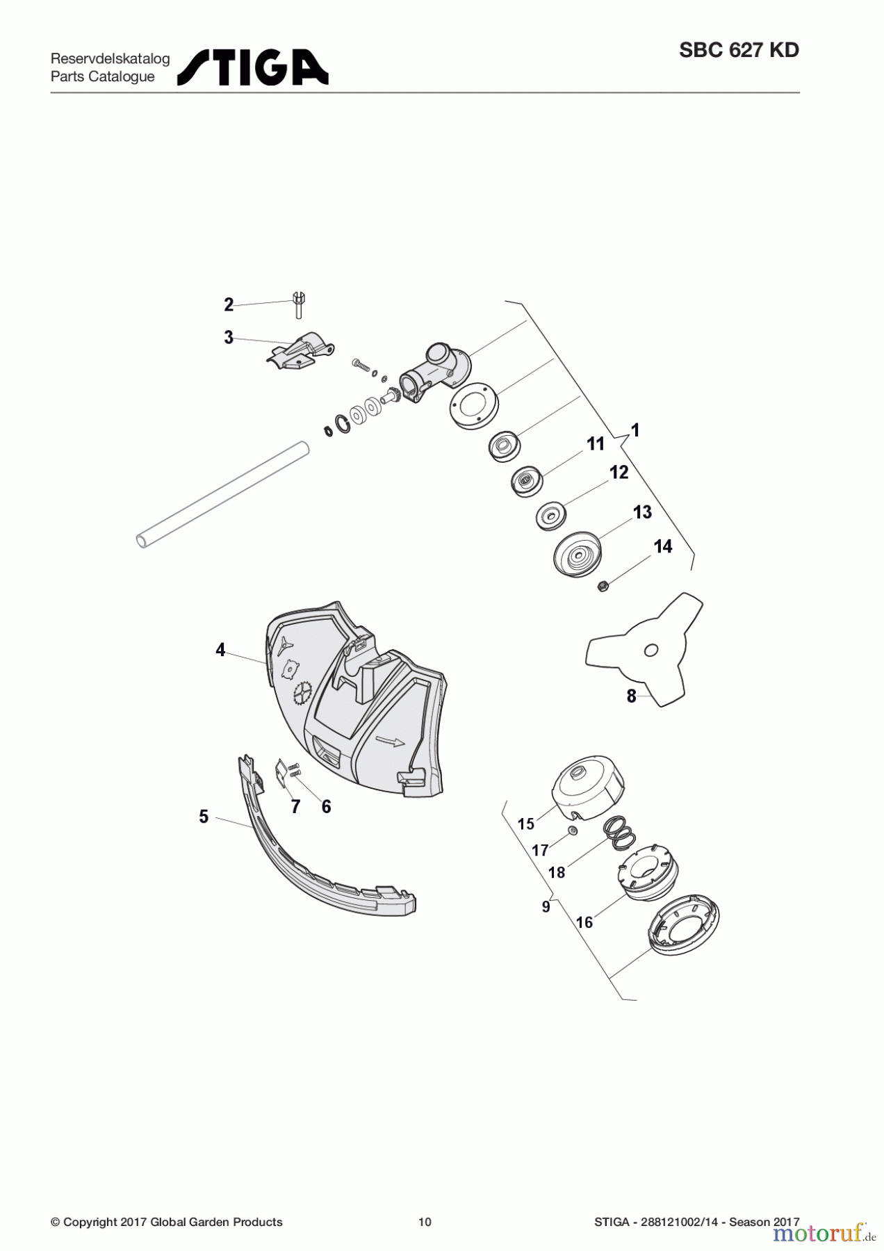 Stiga Motorsensen, Trimmer Baujahr 2017 Benzin 2017 SBC 627 KD 288121002/14 - Season 2017 Gear case
