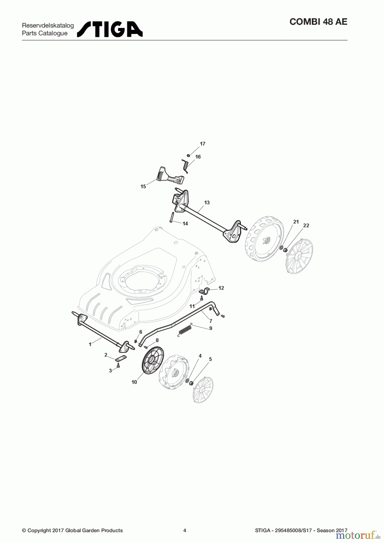 Stiga Rasenmäher Baujahr 2017 Akku 2017 COMBI 48 AE 295485008/S17 - Season 2017 Height Adjusting