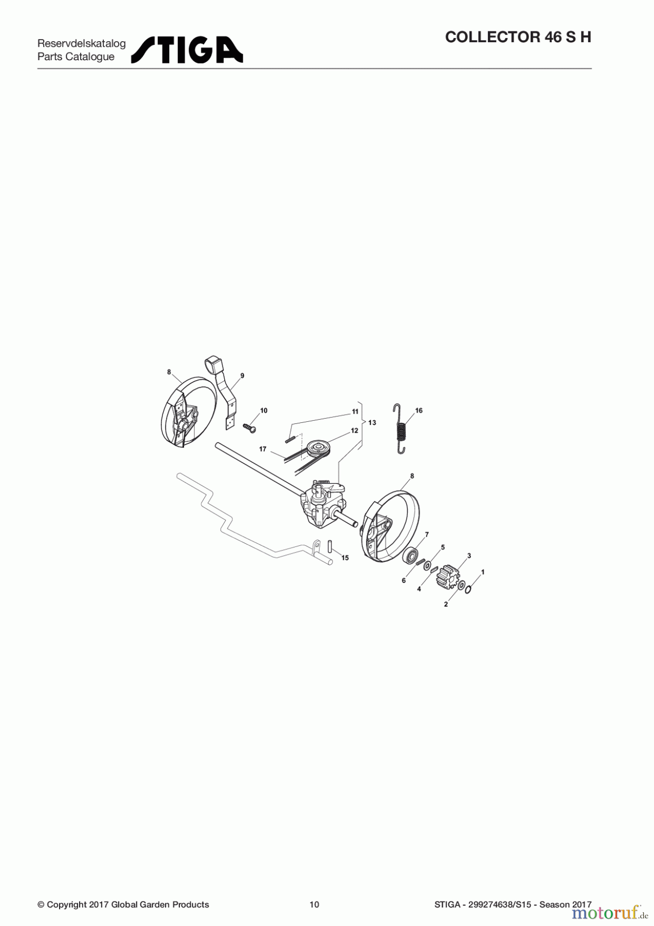 Stiga Rasenmäher Baujahr 2017 Benzin Mit Antrieb 2017 COLLECTOR 46 S H 299274638/S15 - Season 2017 Transmission