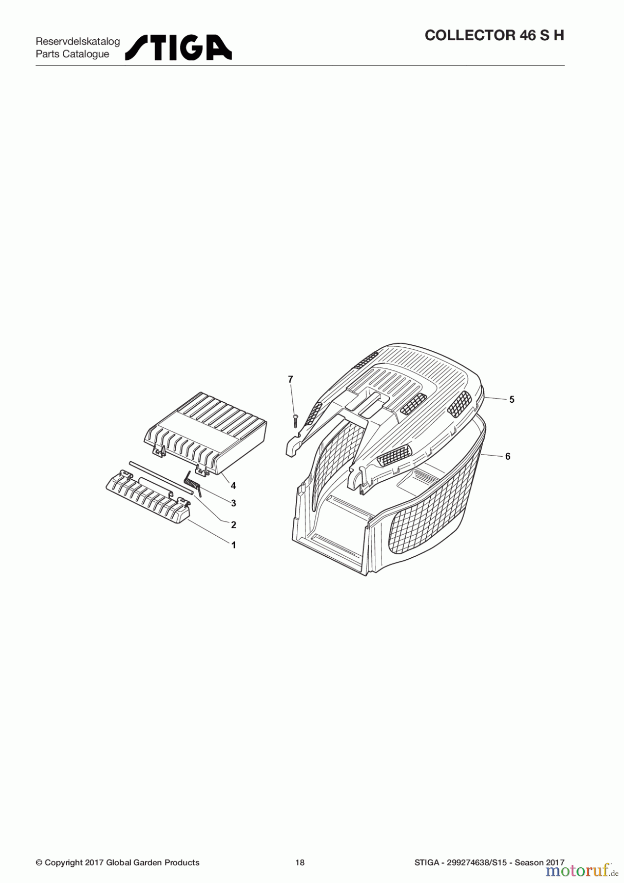 Stiga Rasenmäher Baujahr 2017 Benzin Mit Antrieb 2017 COLLECTOR 46 S H 299274638/S15 - Season 2017 Grass-Catcher