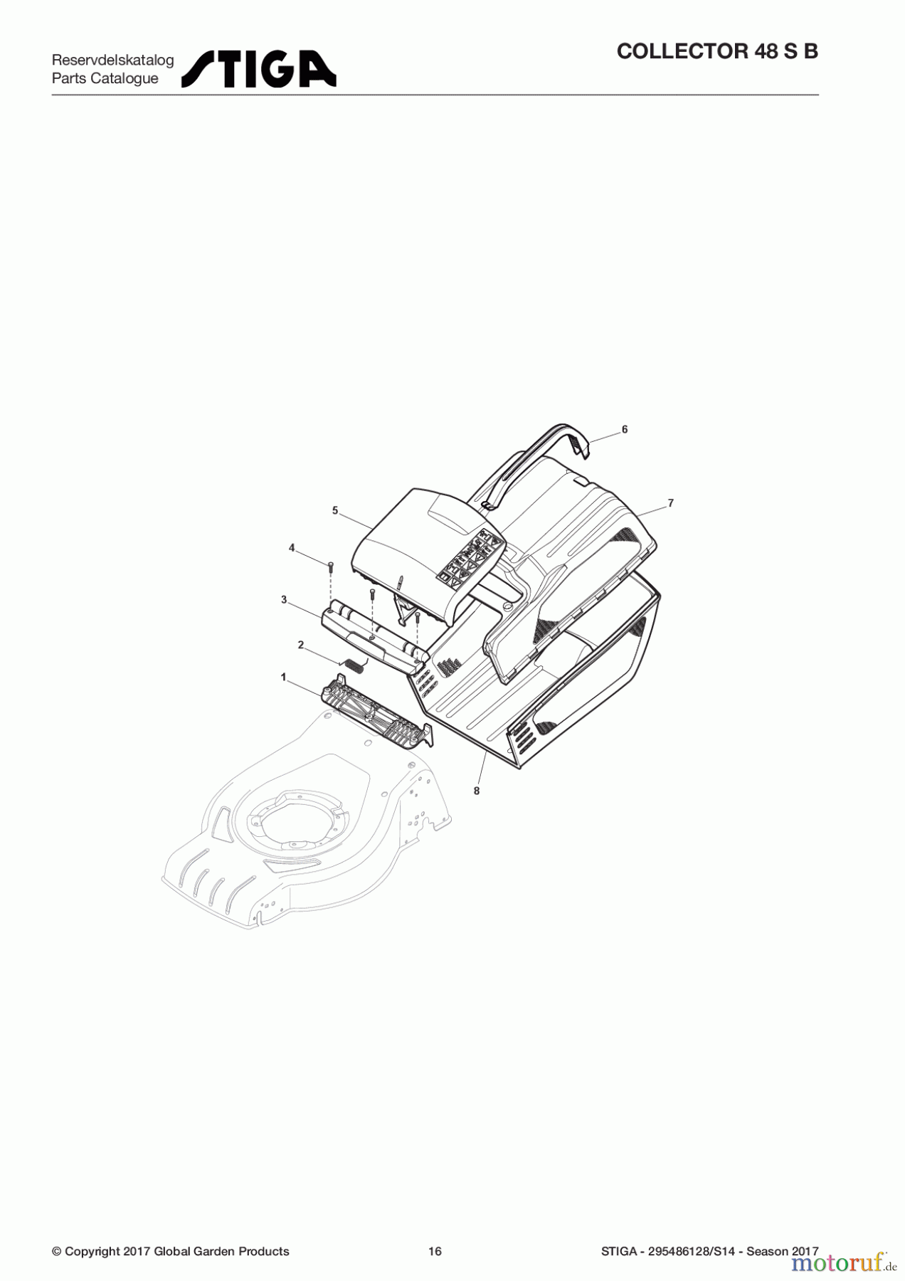 Stiga Rasenmäher Baujahr 2017 Benzin Mit Antrieb 2017 COLLECTOR 48 S B 295486128/S14 - Season 2017 Grass-Catcher