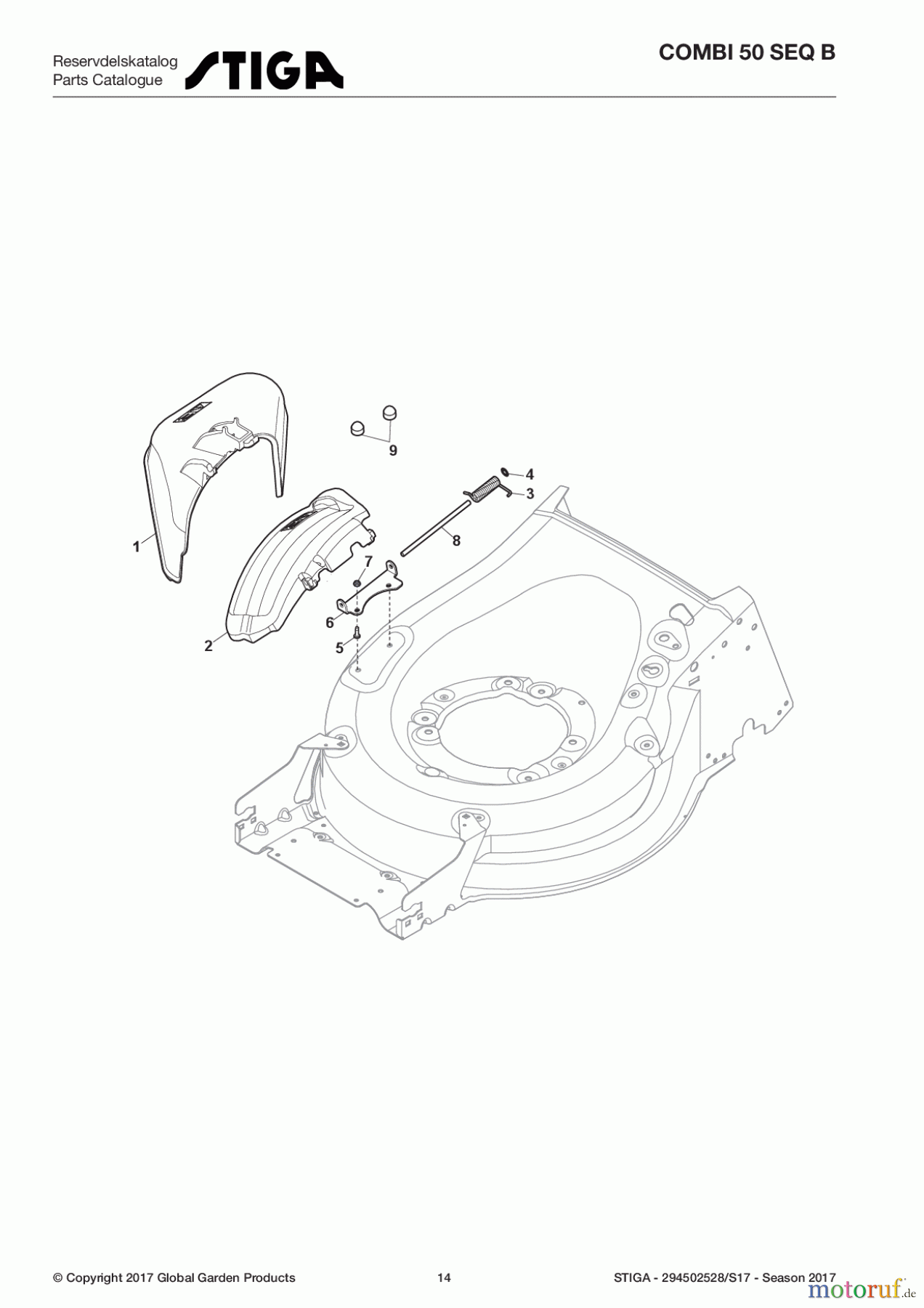 Stiga Rasenmäher Baujahr 2017 Benzin Mit Antrieb 2017 COMBI 50 SEQ B 294502528/S17 - Season 2017 Ejection-Guard
