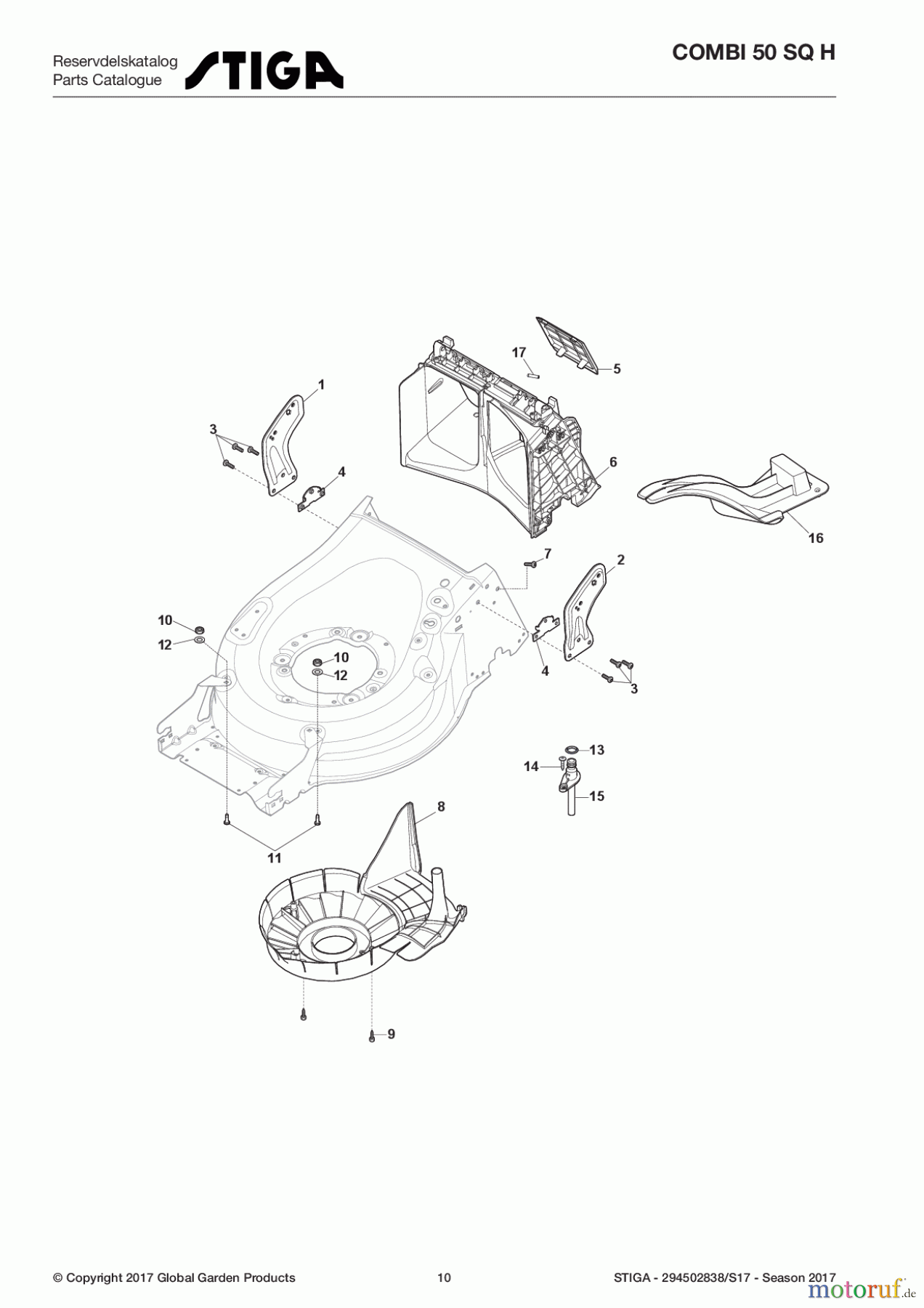  Stiga Rasenmäher Baujahr 2017 Benzin Mit Antrieb 2017 COMBI 50 SQ H 294502838/S17 - Season 2017 Protection, Belt