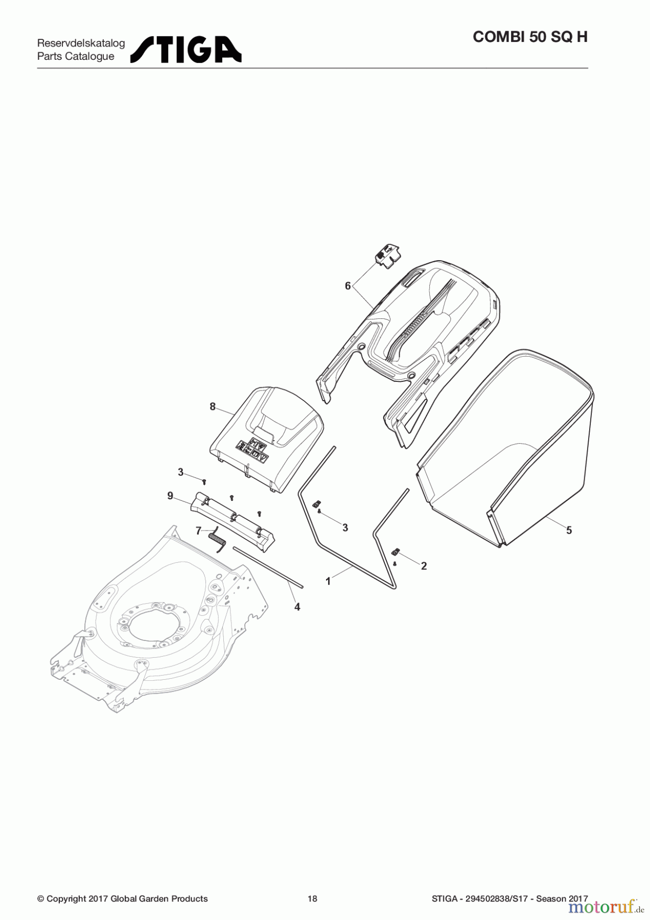  Stiga Rasenmäher Baujahr 2017 Benzin Mit Antrieb 2017 COMBI 50 SQ H 294502838/S17 - Season 2017 Grass-Catcher