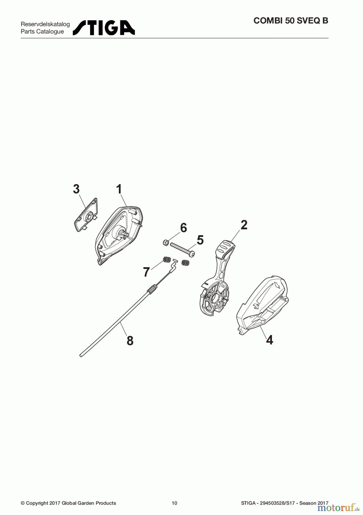 Stiga Rasenmäher Baujahr 2017 Benzin Mit Antrieb 2017 COMBI 50 SVEQ B 294503528/S17 - Season 2017 Controls