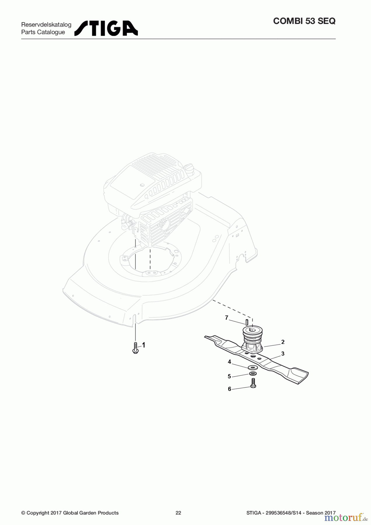 Stiga Rasenmäher Baujahr 2017 Benzin Mit Antrieb 2017 COMBI 53 SEQ 299536548/S14 - Season 2017 Blade