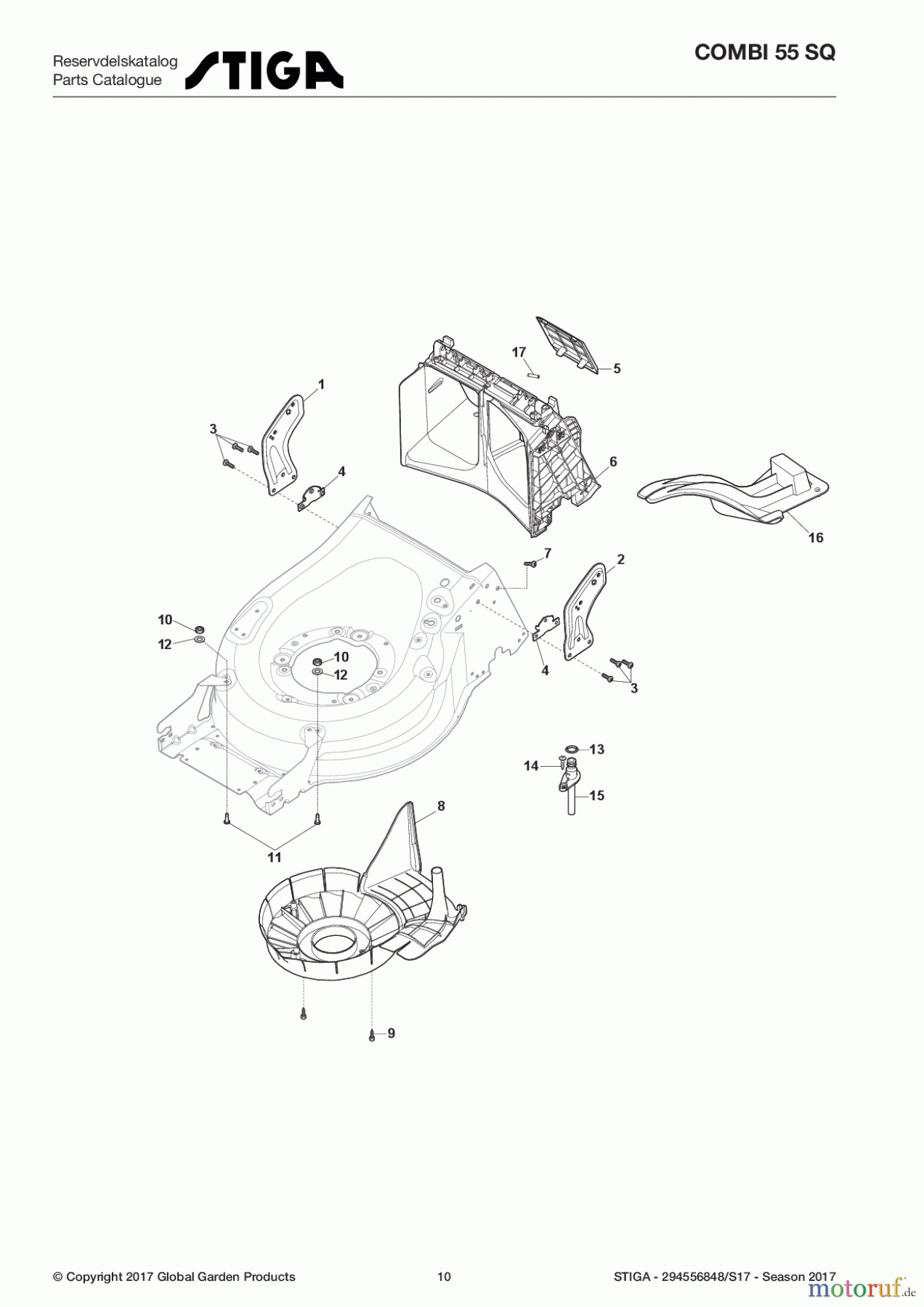  Stiga Rasenmäher Baujahr 2017 Benzin Mit Antrieb 2017 COMBI 55 SQ 294556848/S17 - Season 2017 Protection, Belt
