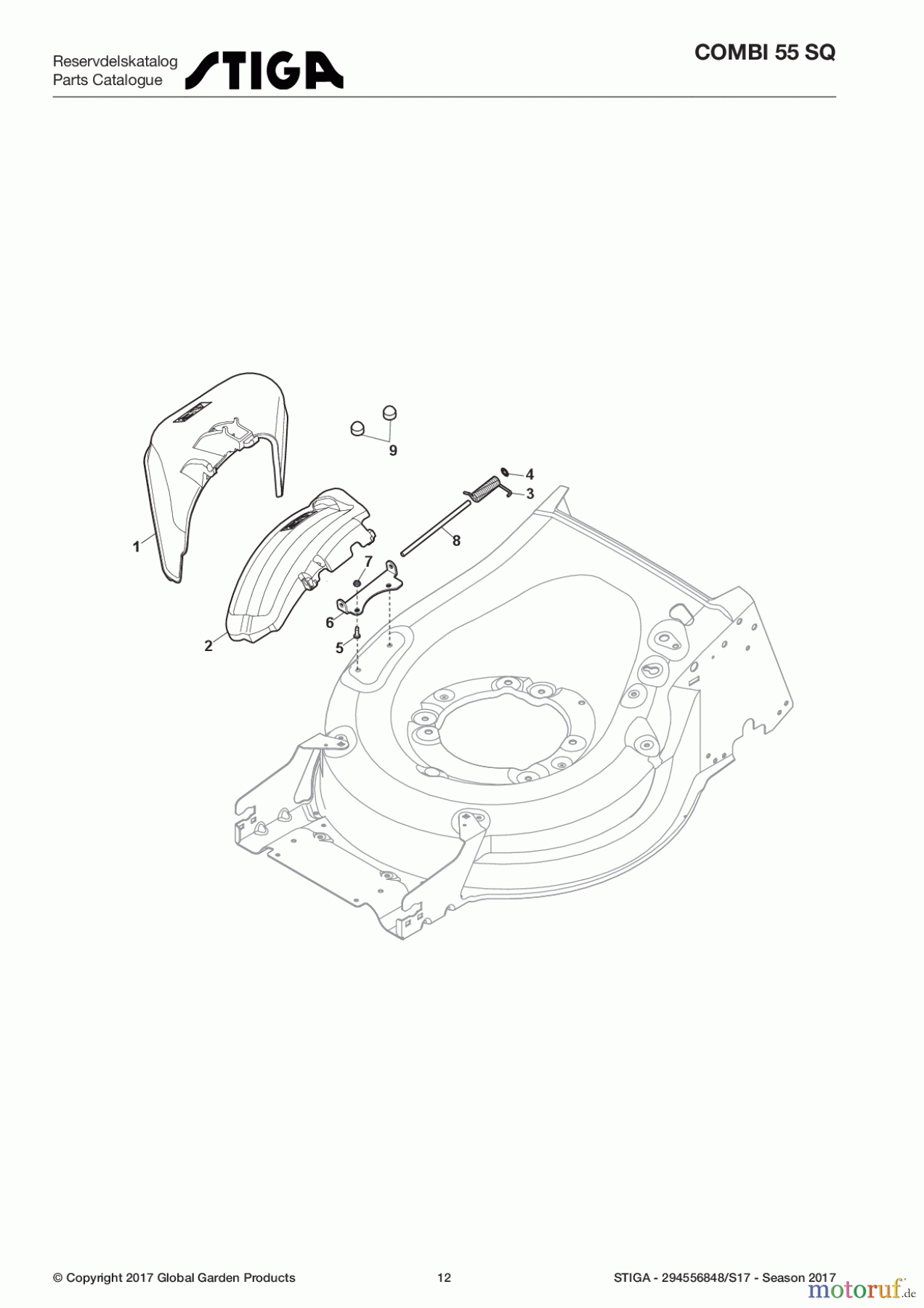 Stiga Rasenmäher Baujahr 2017 Benzin Mit Antrieb 2017 COMBI 55 SQ 294556848/S17 - Season 2017 Ejection-Guard
