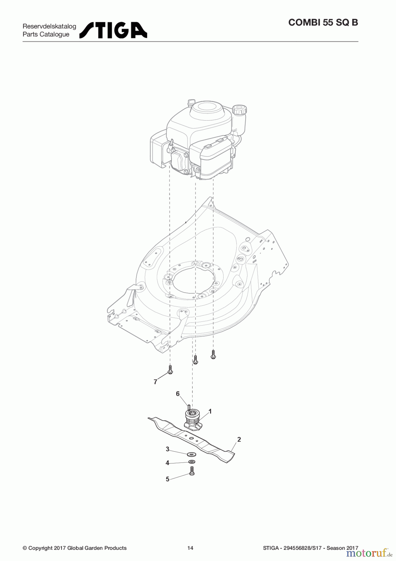  Stiga Rasenmäher Baujahr 2017 Benzin Mit Antrieb 2017 COMBI 55 SQ B 294556828/S17 - Season 2017 Blade