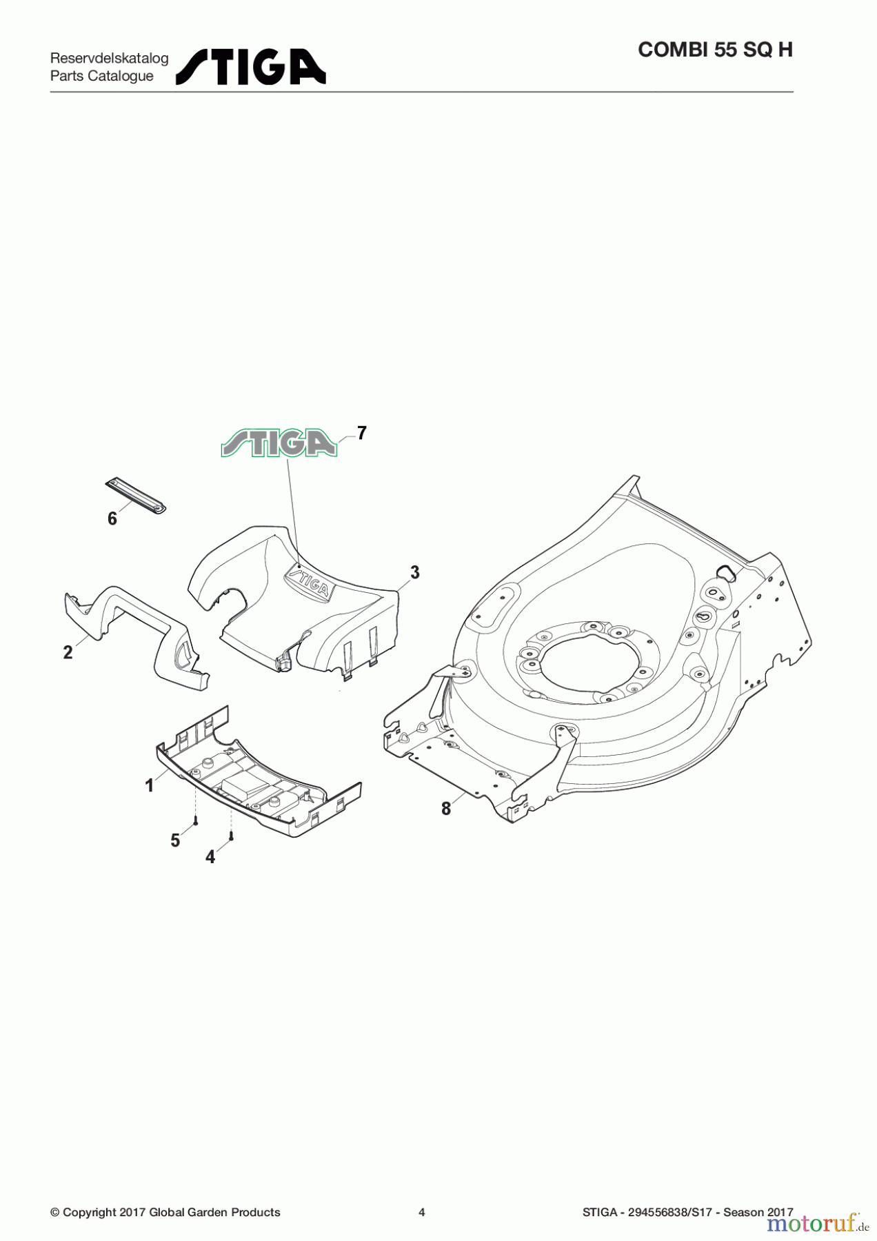  Stiga Rasenmäher Baujahr 2017 Benzin Mit Antrieb 2017 COMBI 55 SQ H 294556838/S17 - Season 2017 Mask