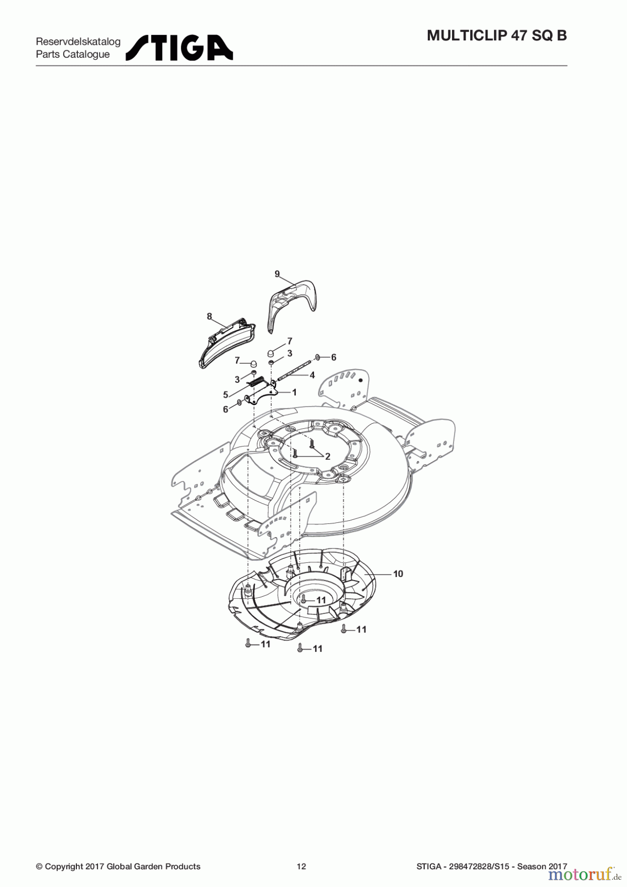 Stiga Rasenmäher Baujahr 2017 Benzin Mit Antrieb 2017 MULTICLIP 47 SQ B 298472828/S15 - Season 2017 Ejection-Guard