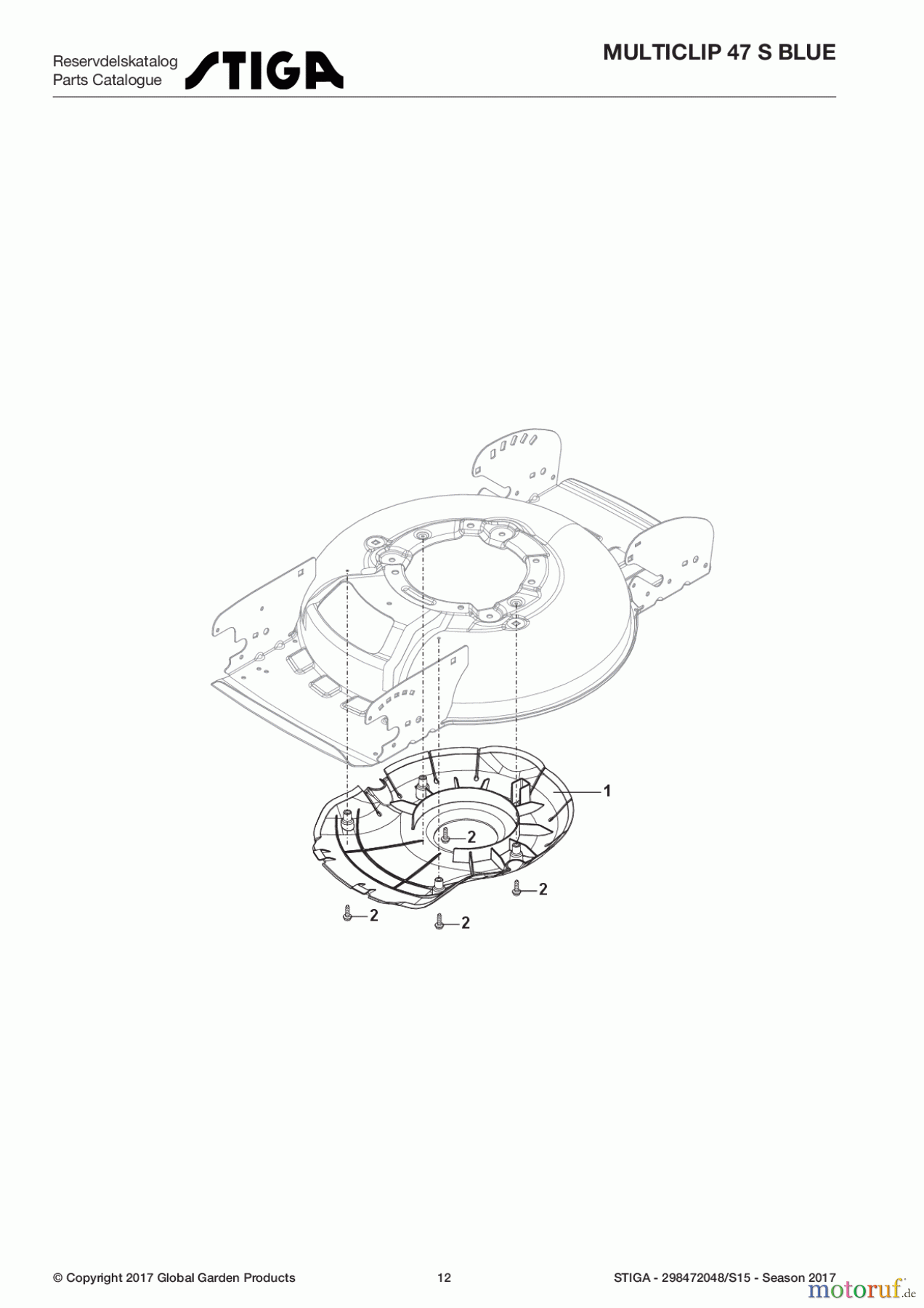  Stiga Rasenmäher Baujahr 2017 Benzin Mit Antrieb 2017 MULTICLIP 47 S BLUE 298472048/S15 - Season 2017 Protection, Belt