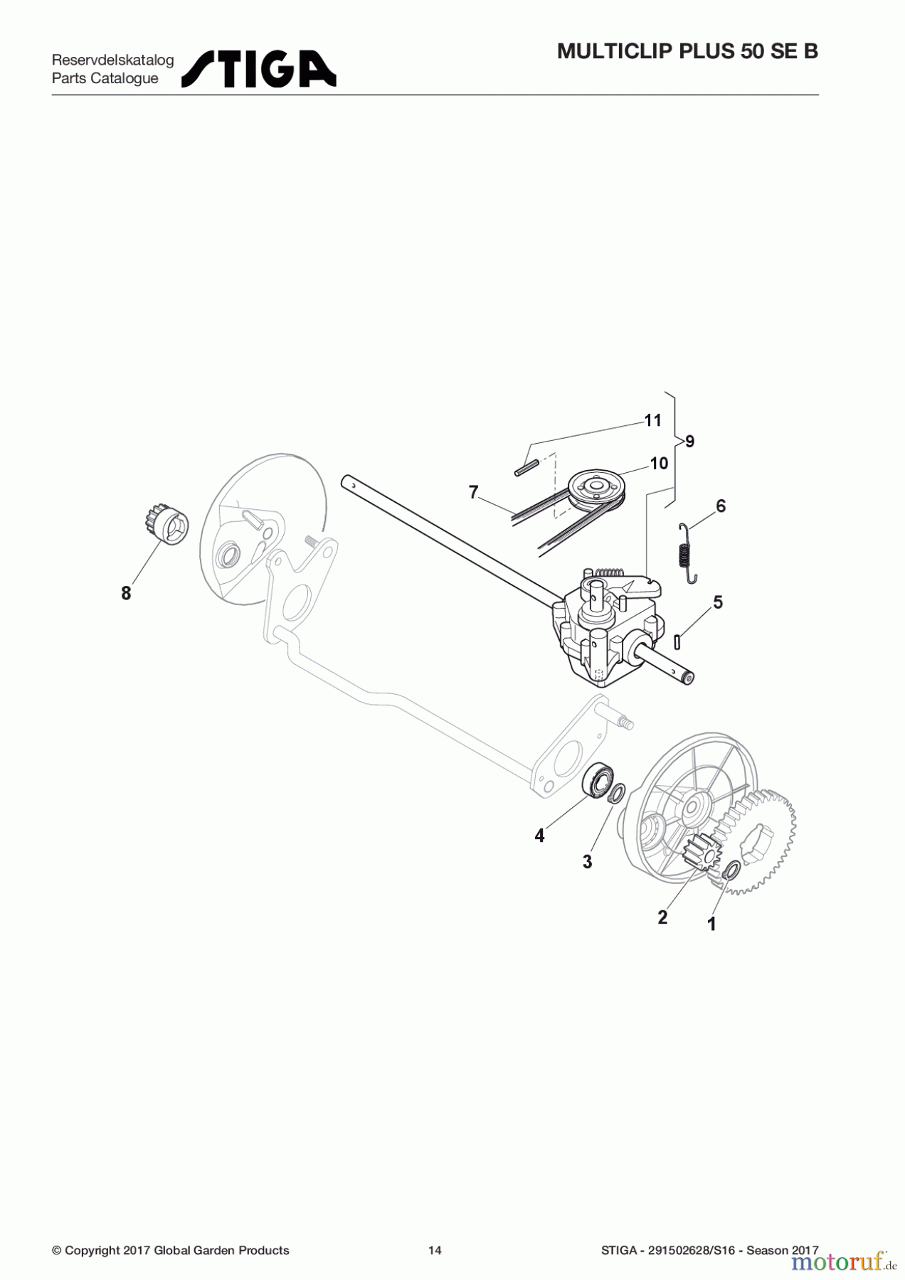  Stiga Rasenmäher Baujahr 2017 Benzin Mit Antrieb 2017 MULTICLIP PLUS 50 SE B 291502628/S16 - Season 2017 Transmission